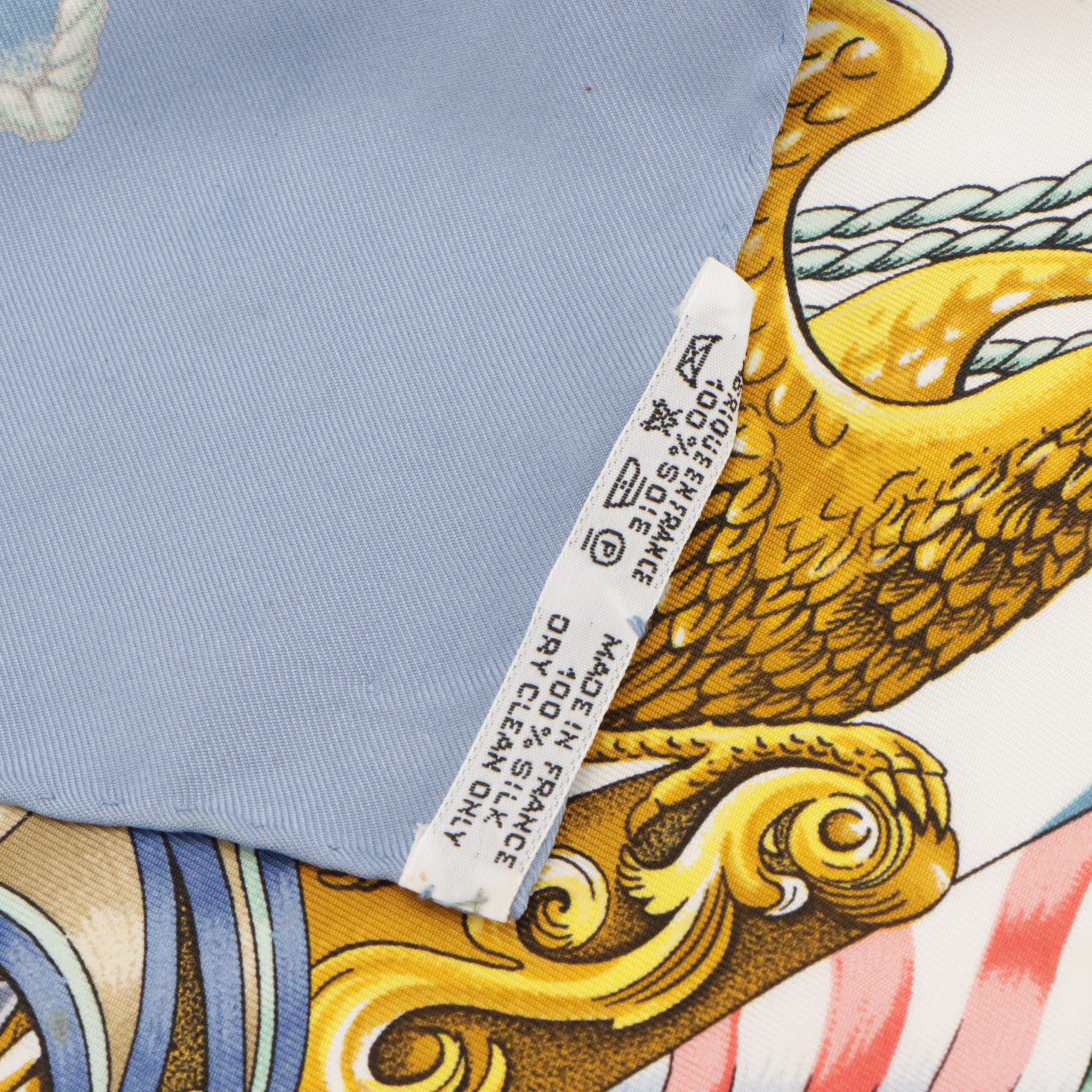 Hermès "Vive Le Vent" Scarf 90 in Silk Twill