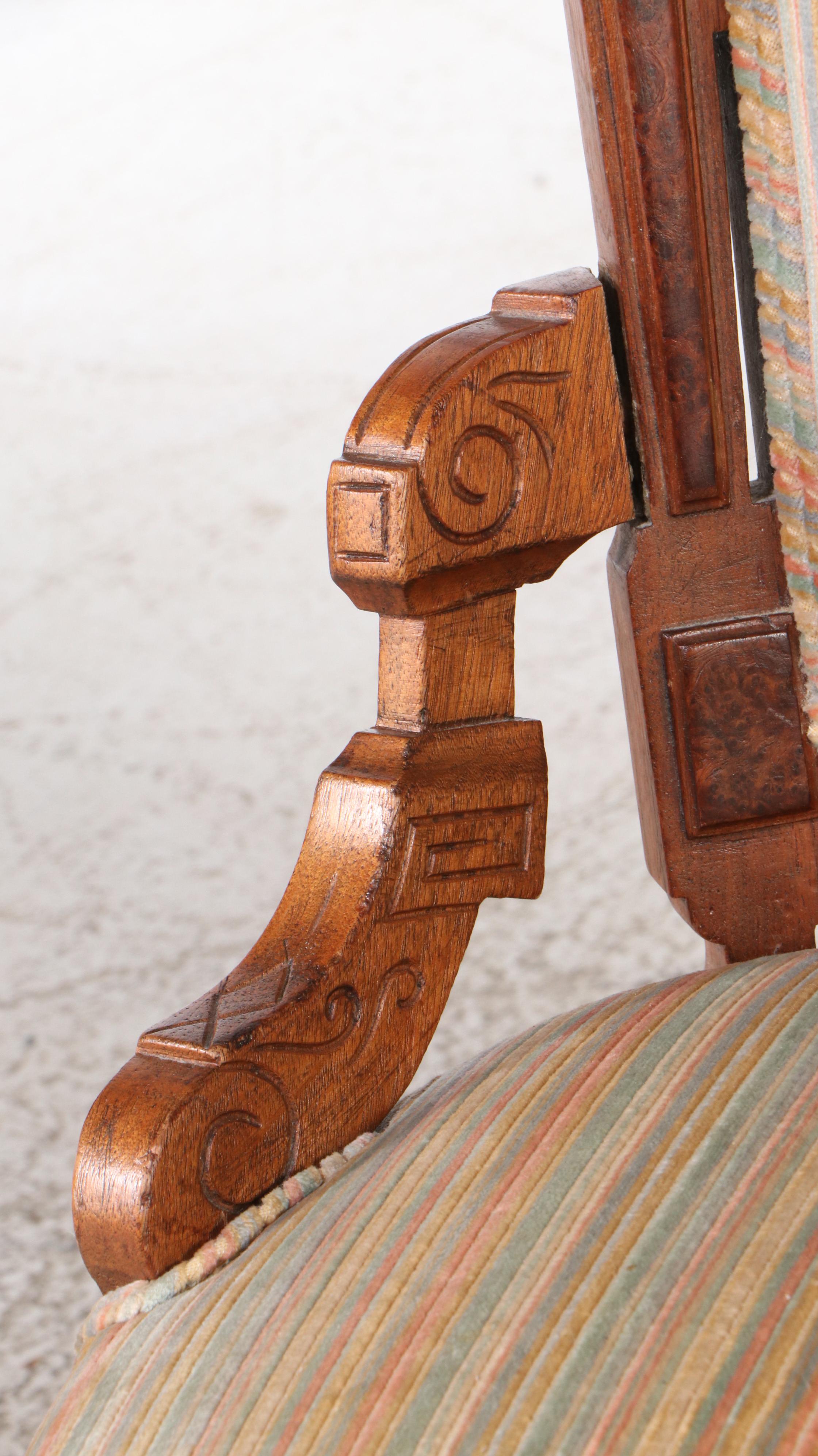 Victorian Carved Walnut Side Chair, Early 20th Century