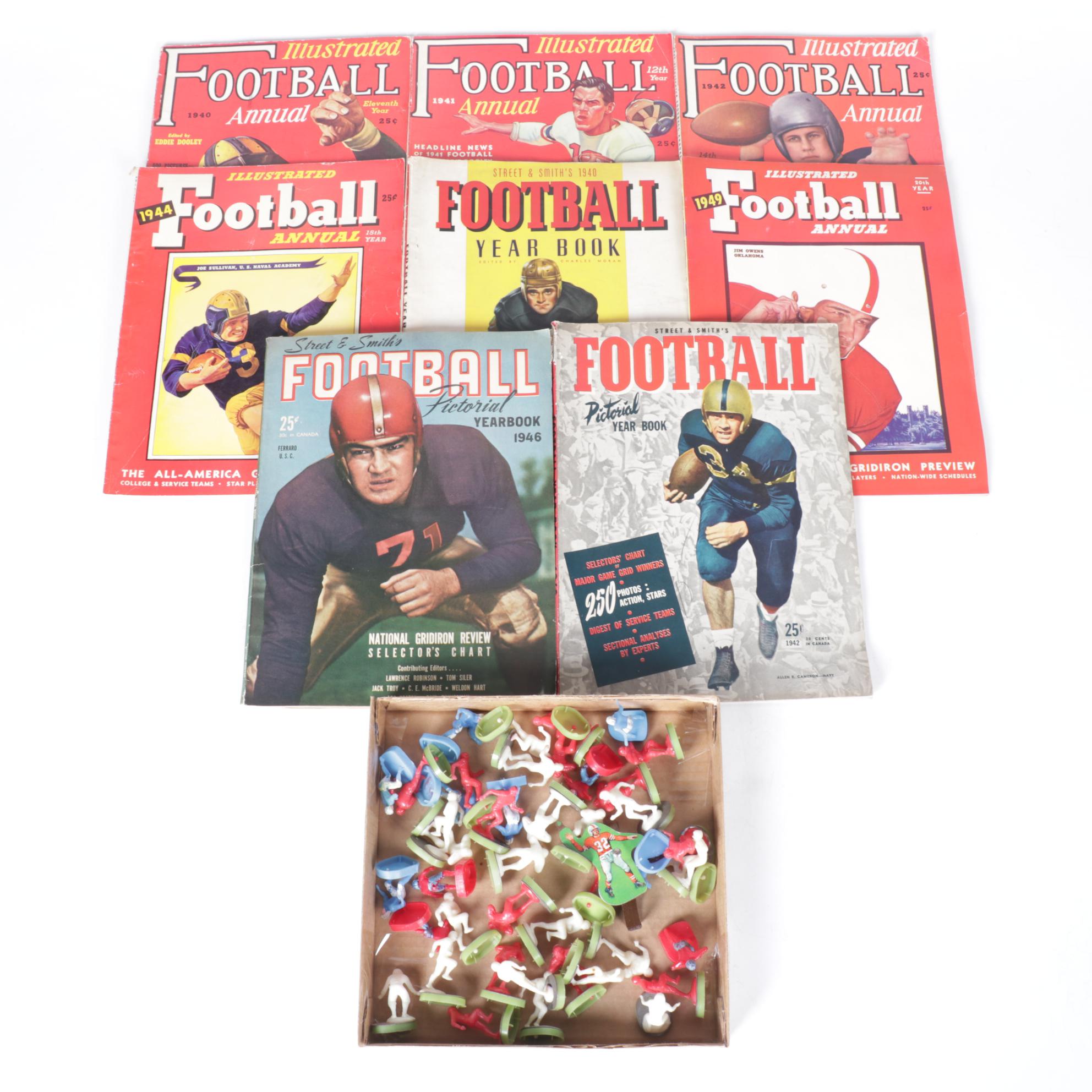 "Football Yearbook" and "Illustrated Football Annual" From 1940s With Toys