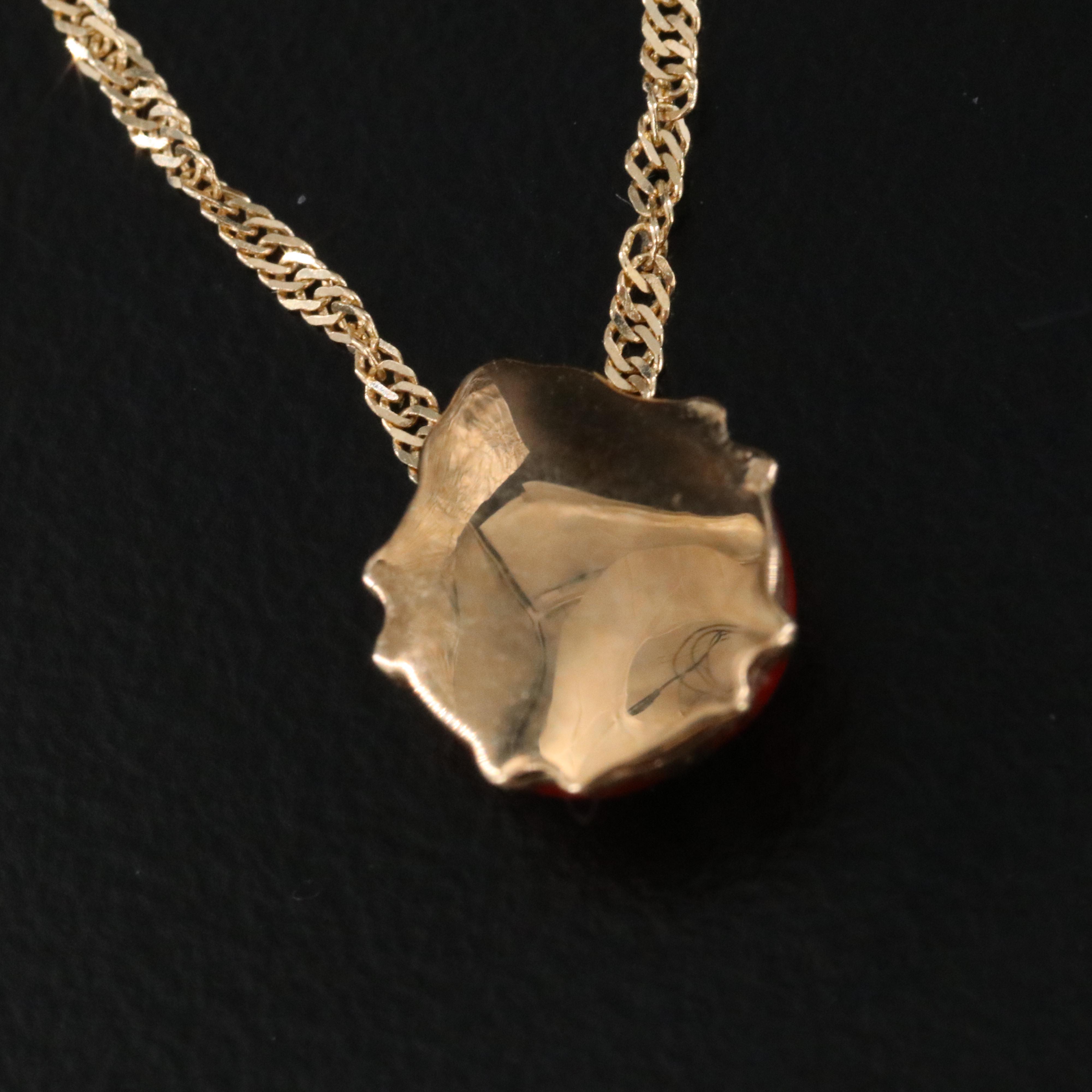 Italian 14K Enamel Ladybug Pendant Necklace