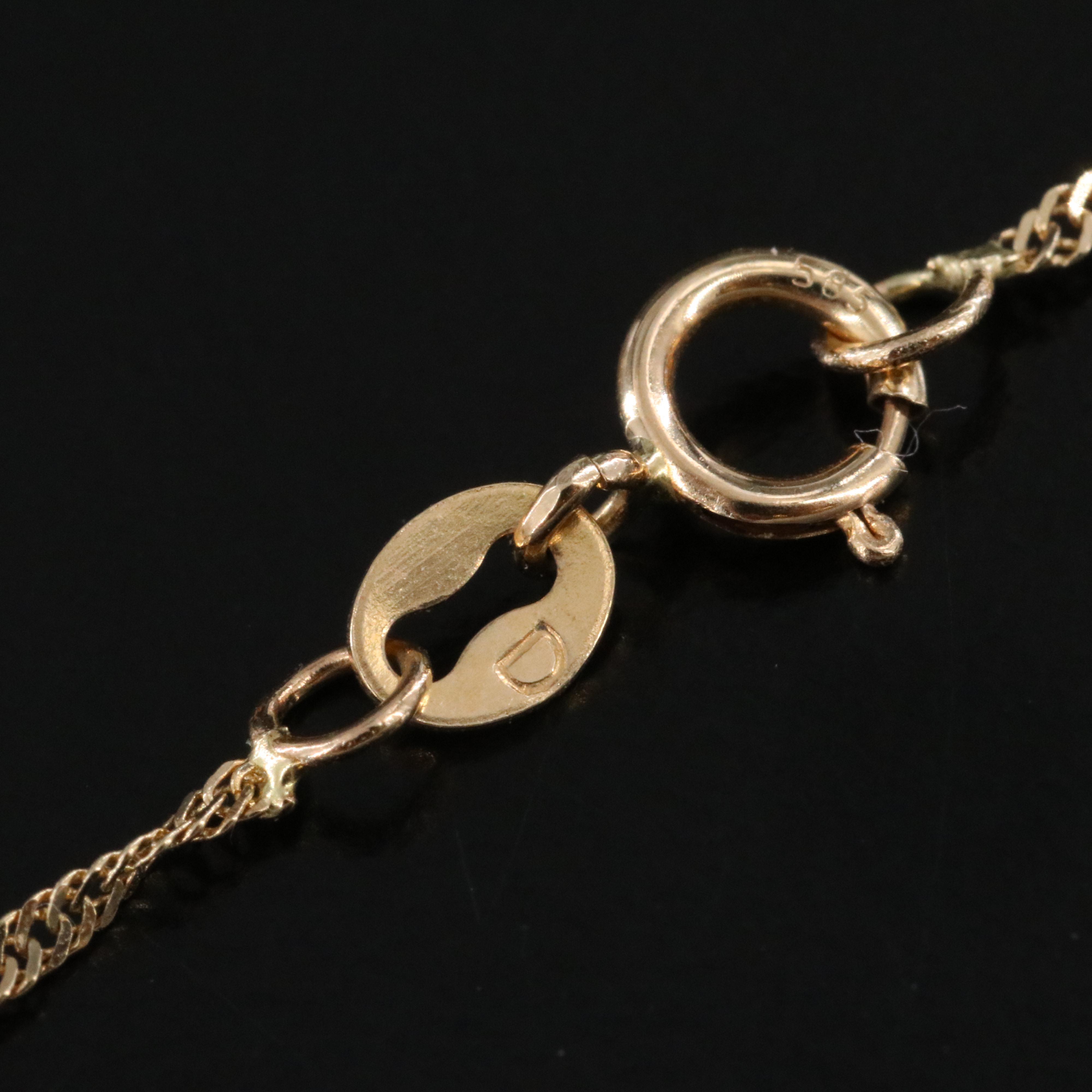 Italian 14K Enamel Ladybug Pendant Necklace