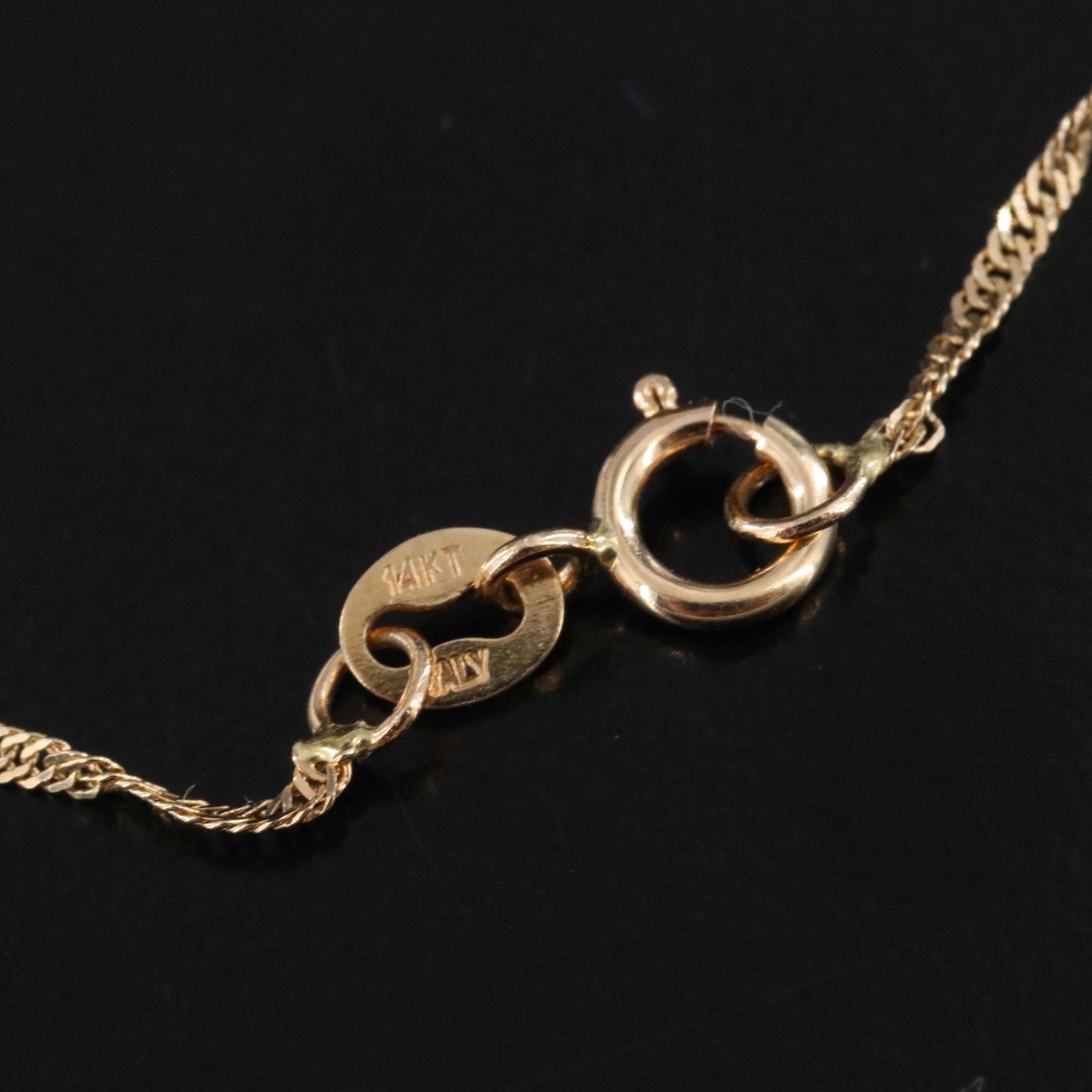 Italian 14K Enamel Ladybug Pendant Necklace