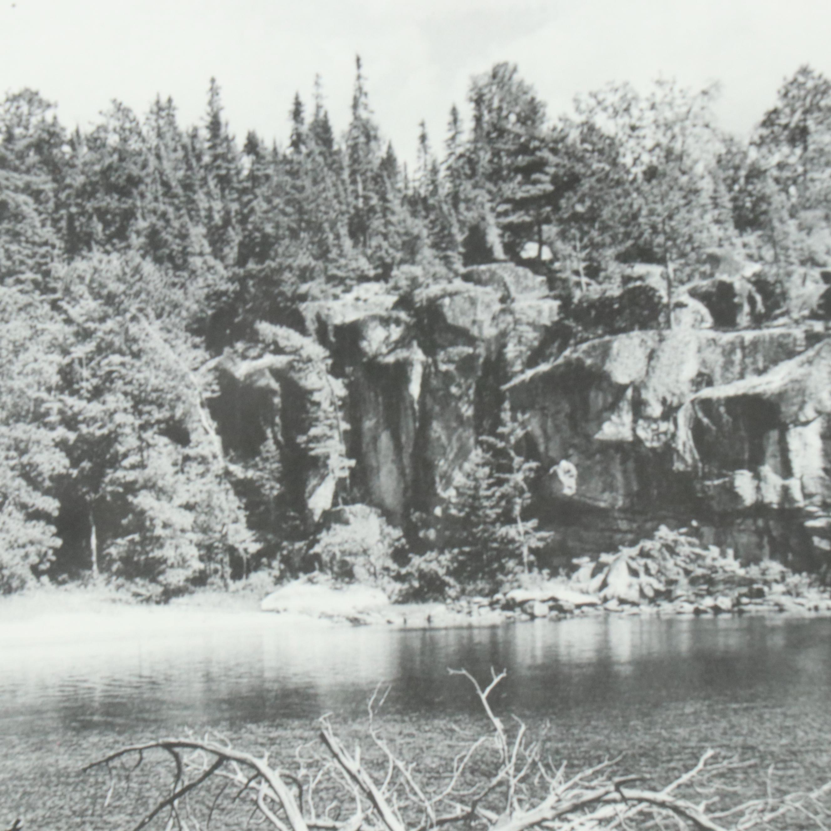 Lake Landscape Halftone "Heading for the Portage"