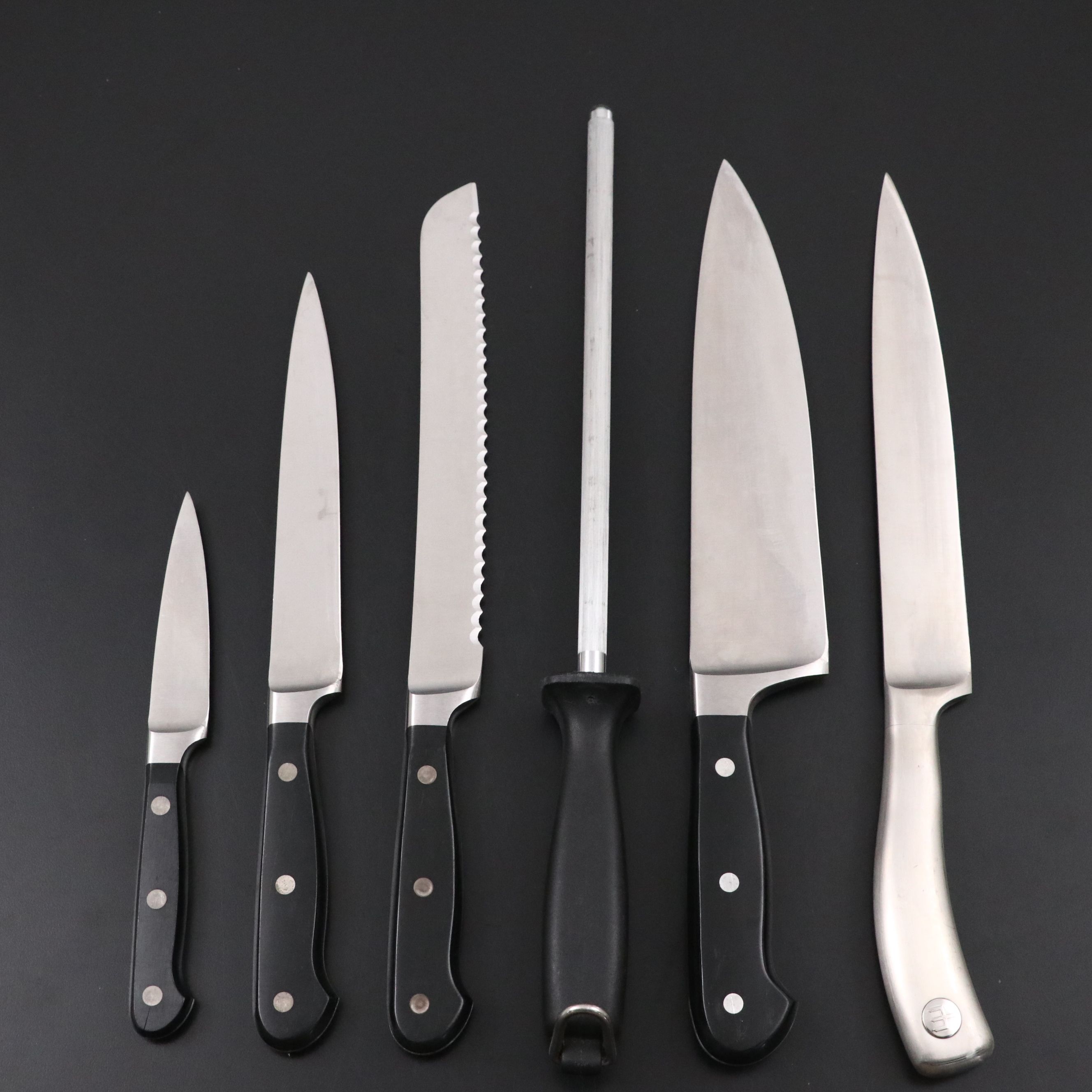 Wüsthof Germany Stainless Knives with Wood Block