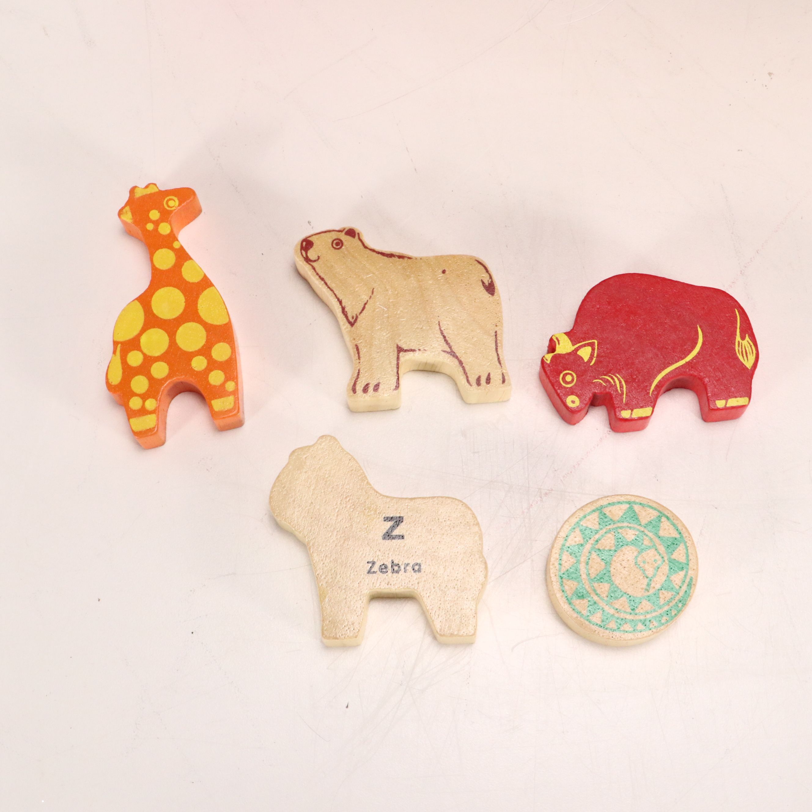 Wooden Animal Bus with Fire Truck