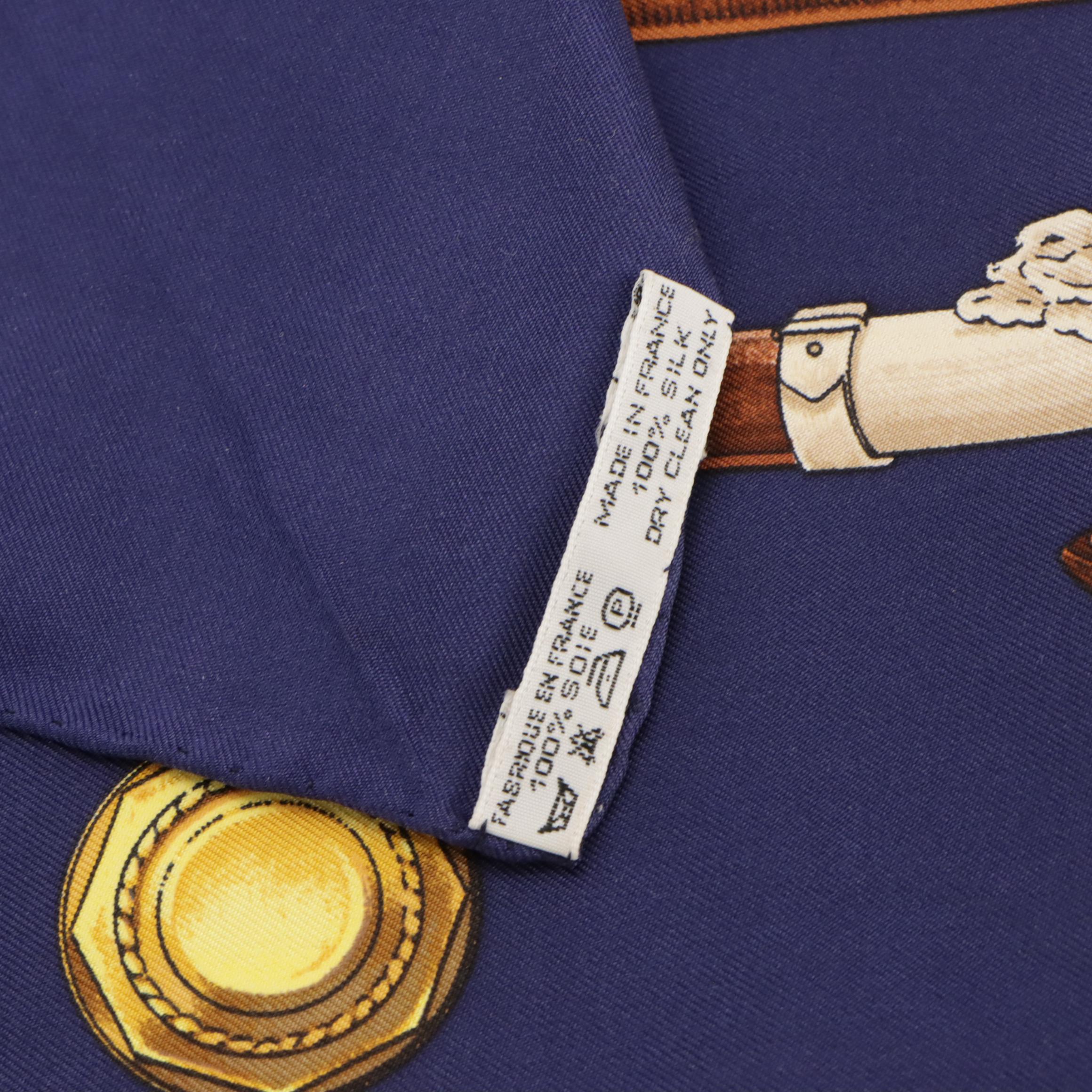 Hermès "Cannes & Pommeaux" Scarf 90 in Silk Twill