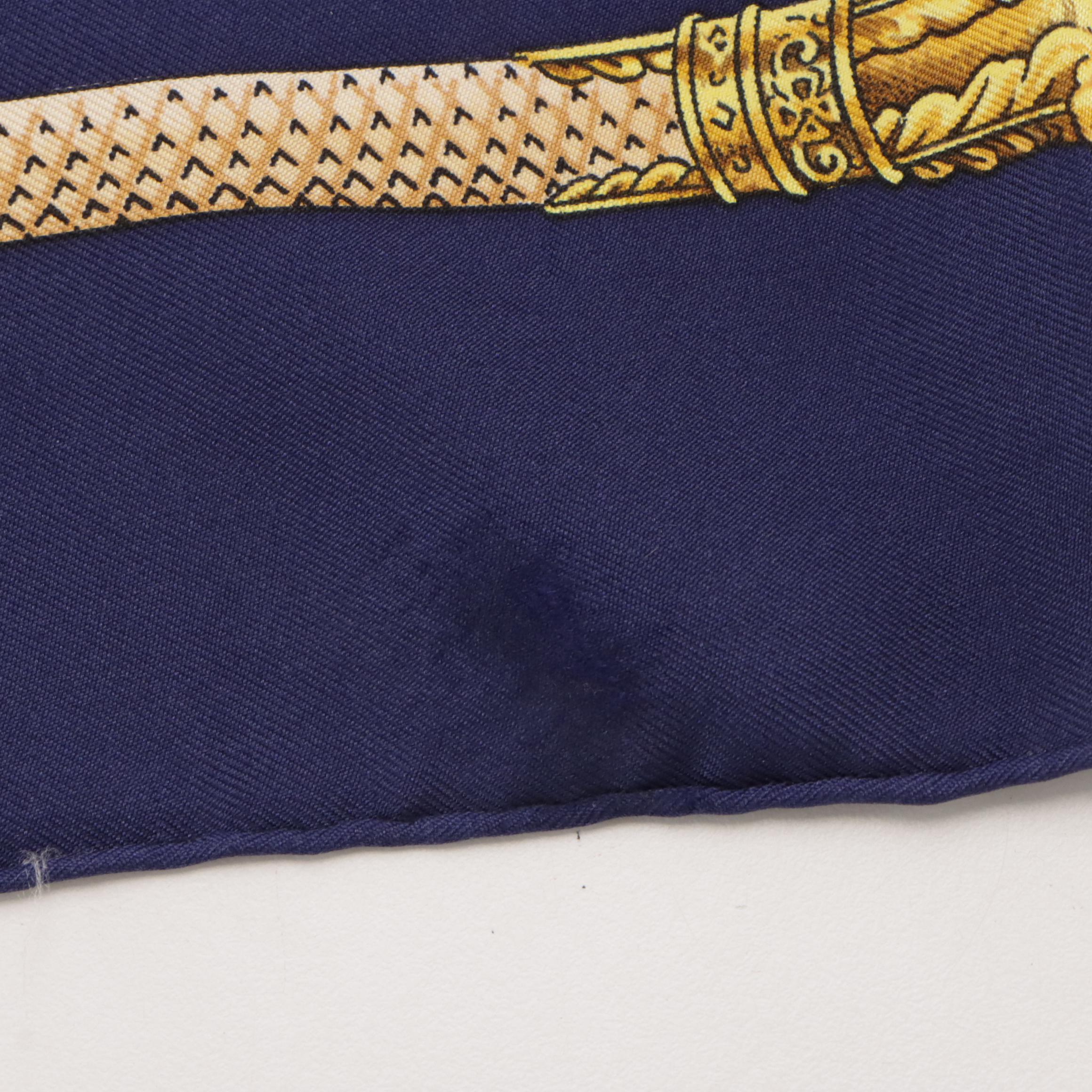 Hermès "Cannes & Pommeaux" Scarf 90 in Silk Twill