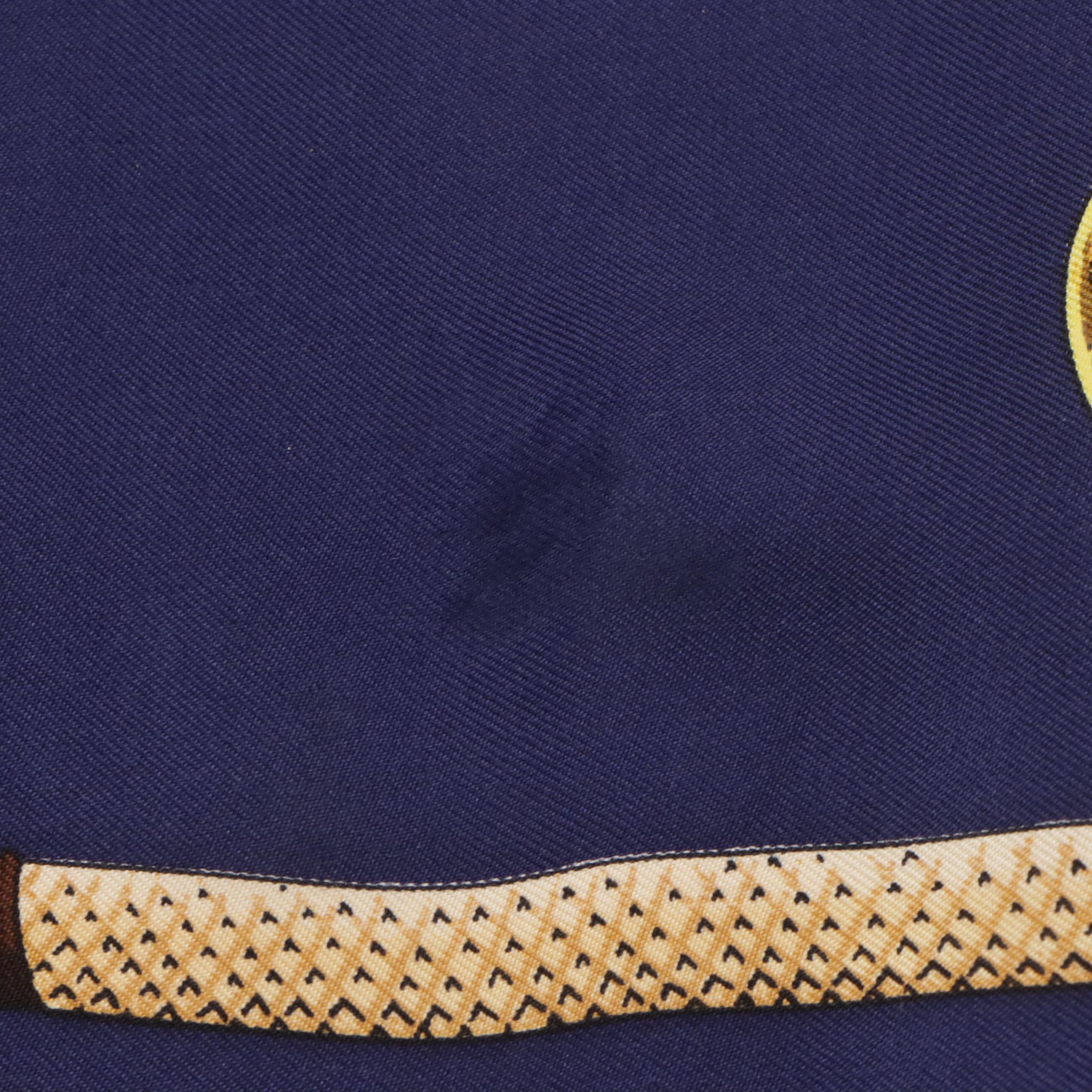 Hermès "Cannes & Pommeaux" Scarf 90 in Silk Twill