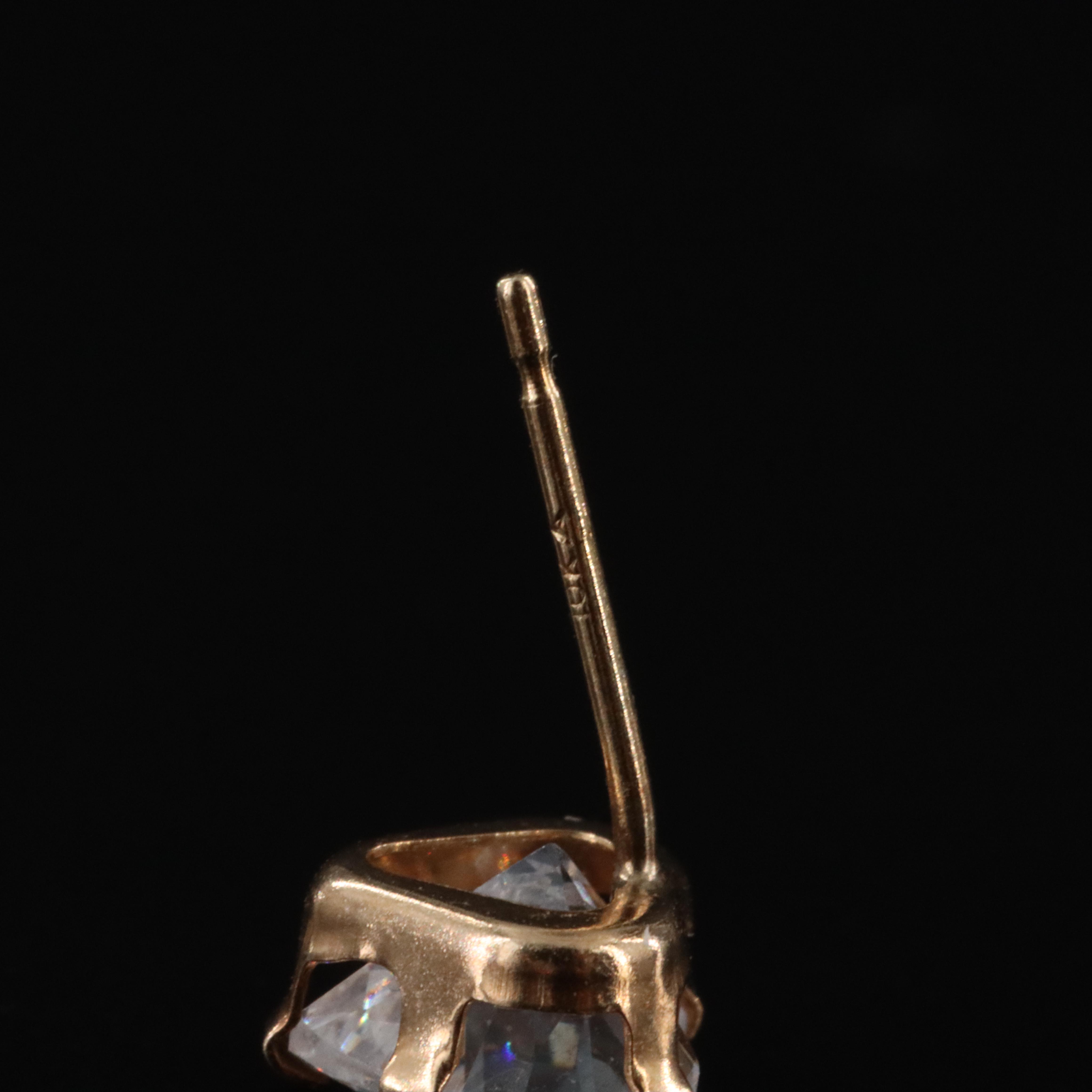 10K CZ Heart Stud Earrings