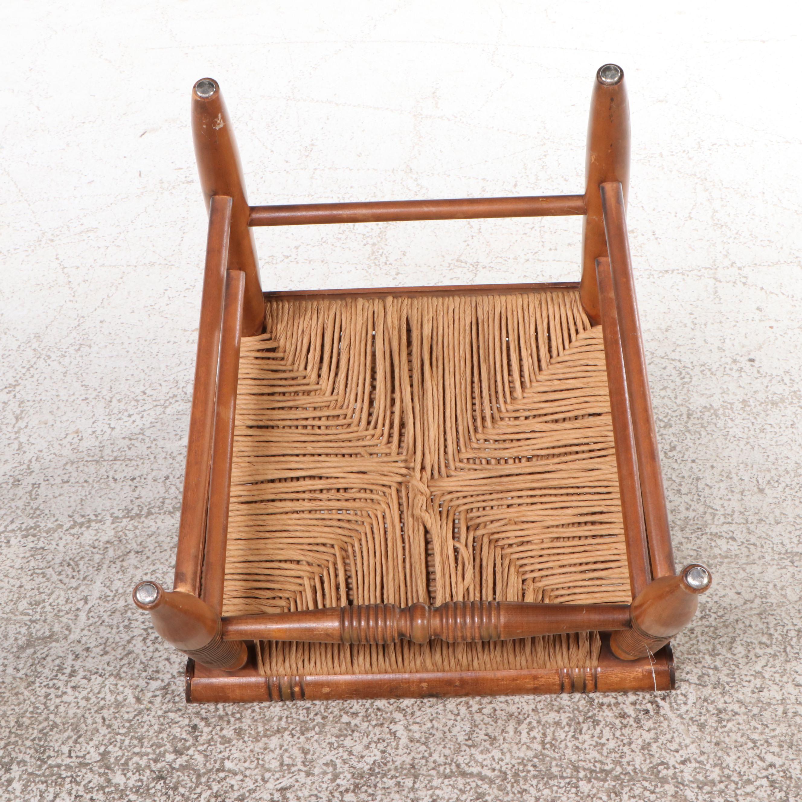 Hitchcock Stencil Decorated Chairs with Paper Rush Seats, Pair, Mid-20th Century