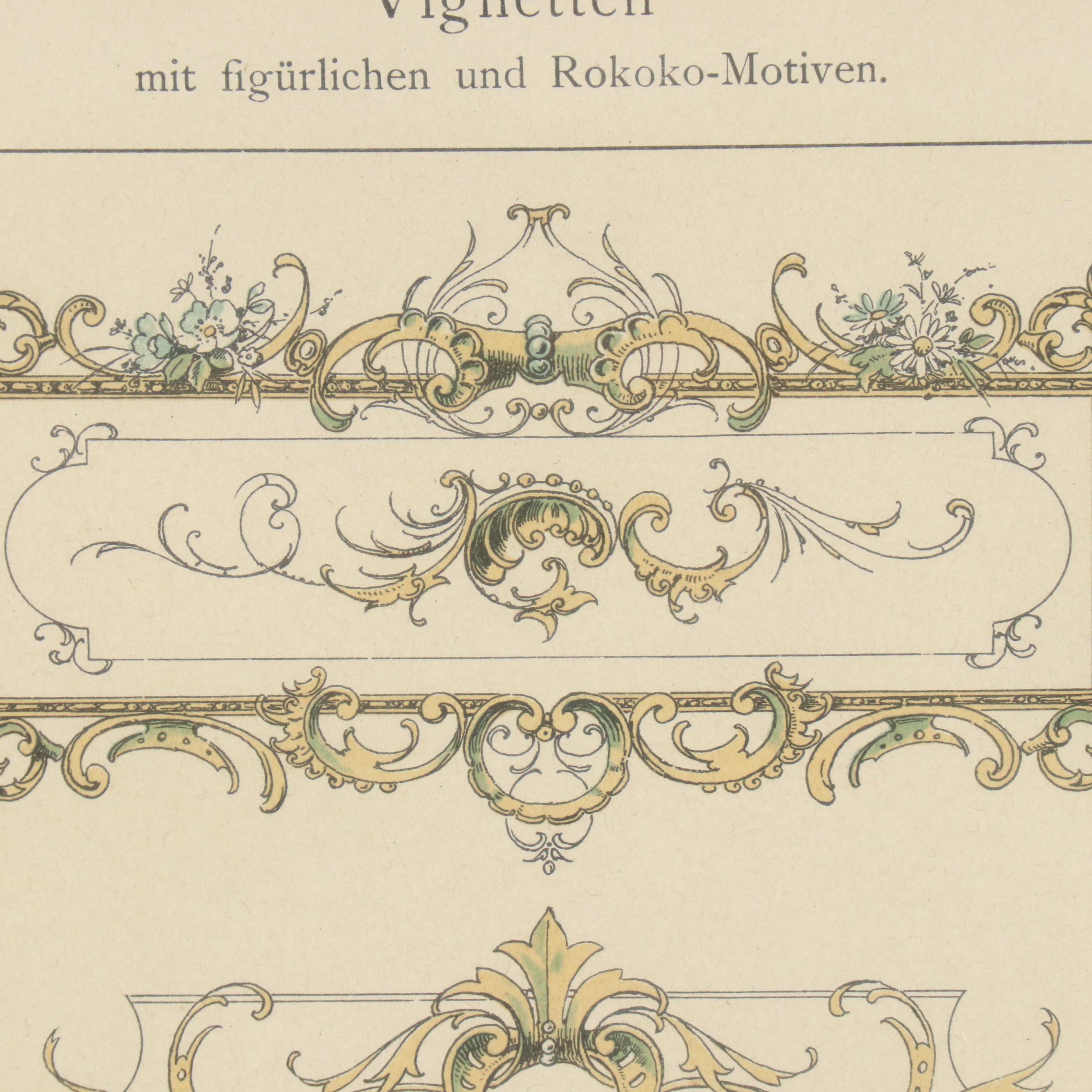 German Chromolithograph Bookplate From Decoration Publication, 19th Century