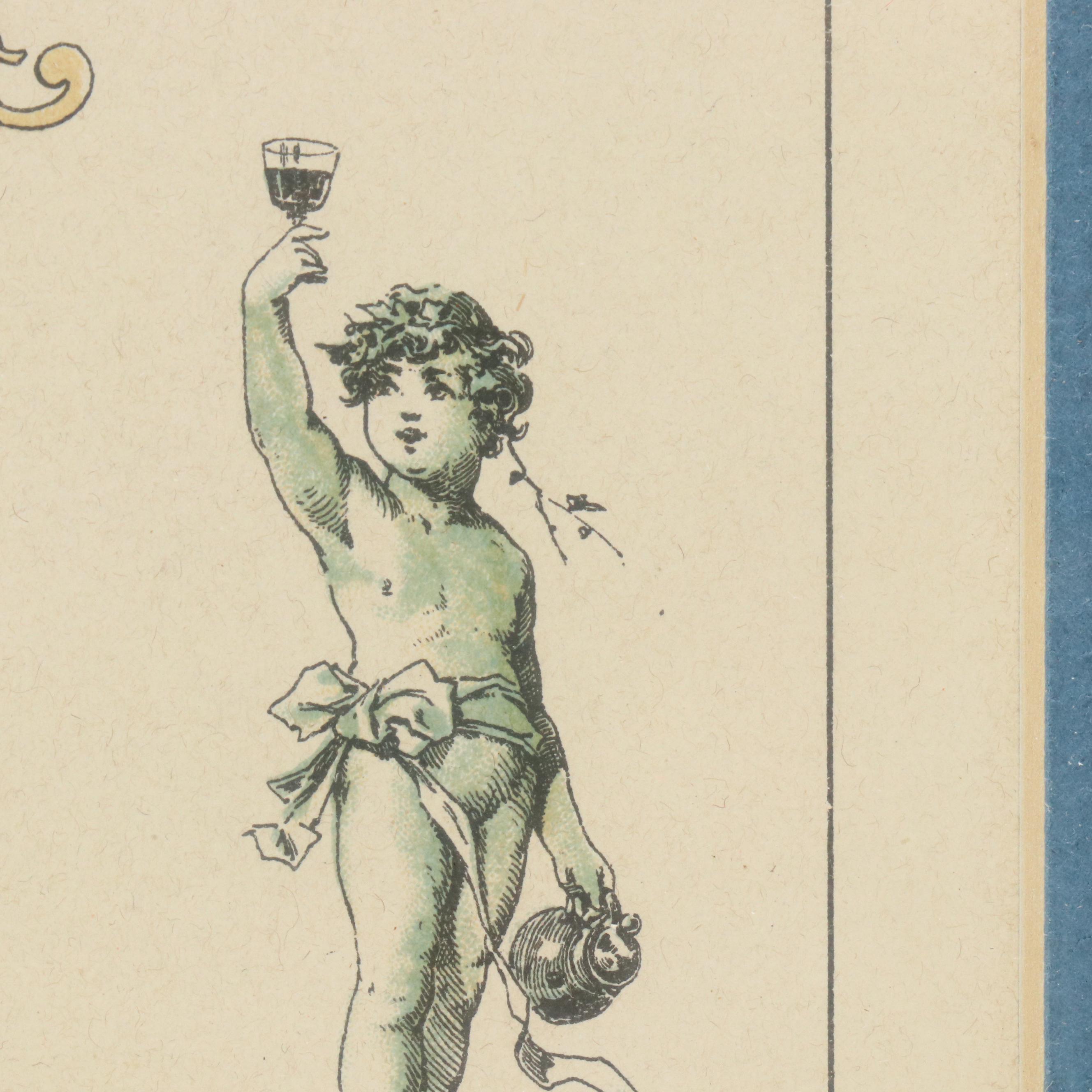 German Chromolithograph Bookplate From Decoration Publication, 19th Century