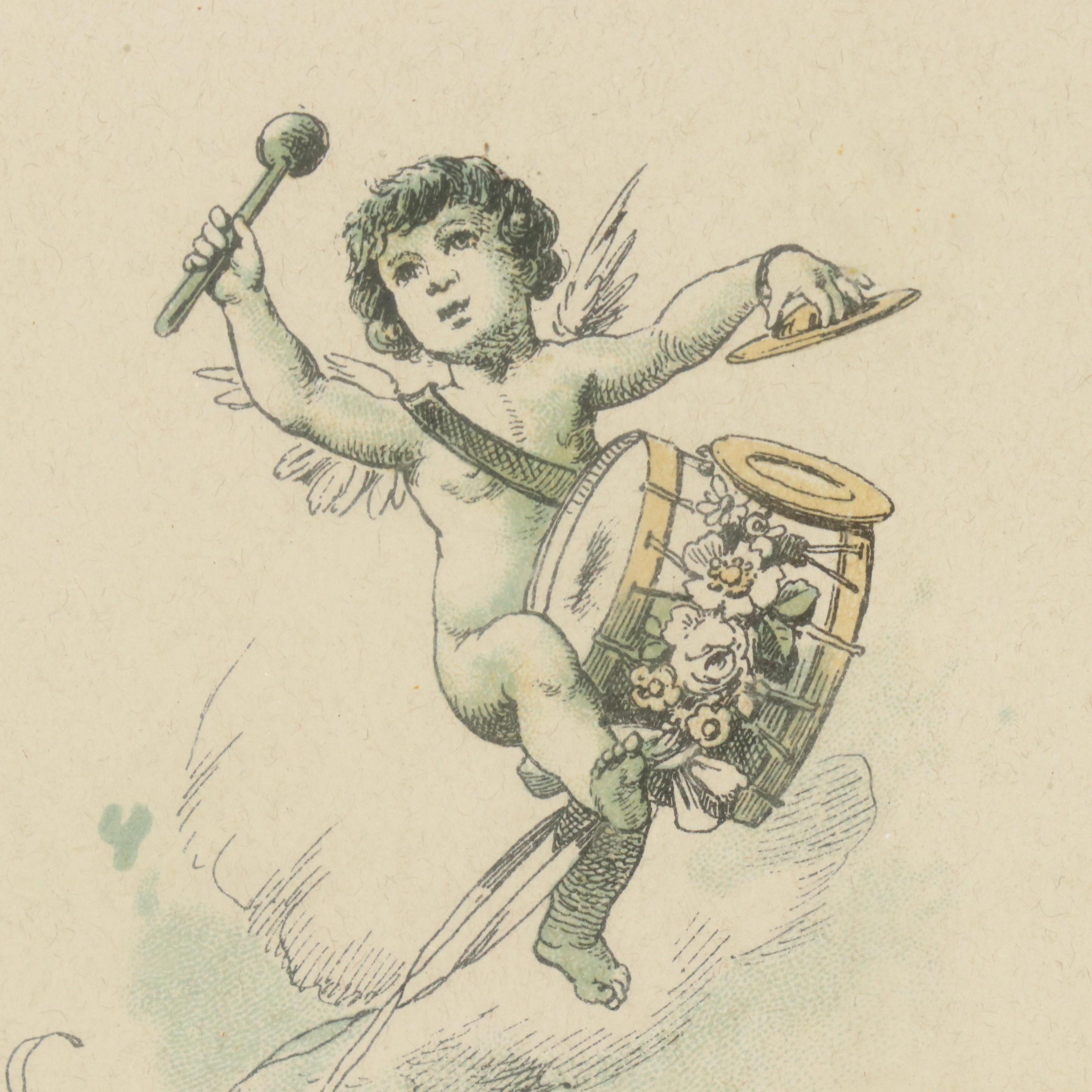 German Chromolithograph Bookplate From Decoration Publication, 19th Century