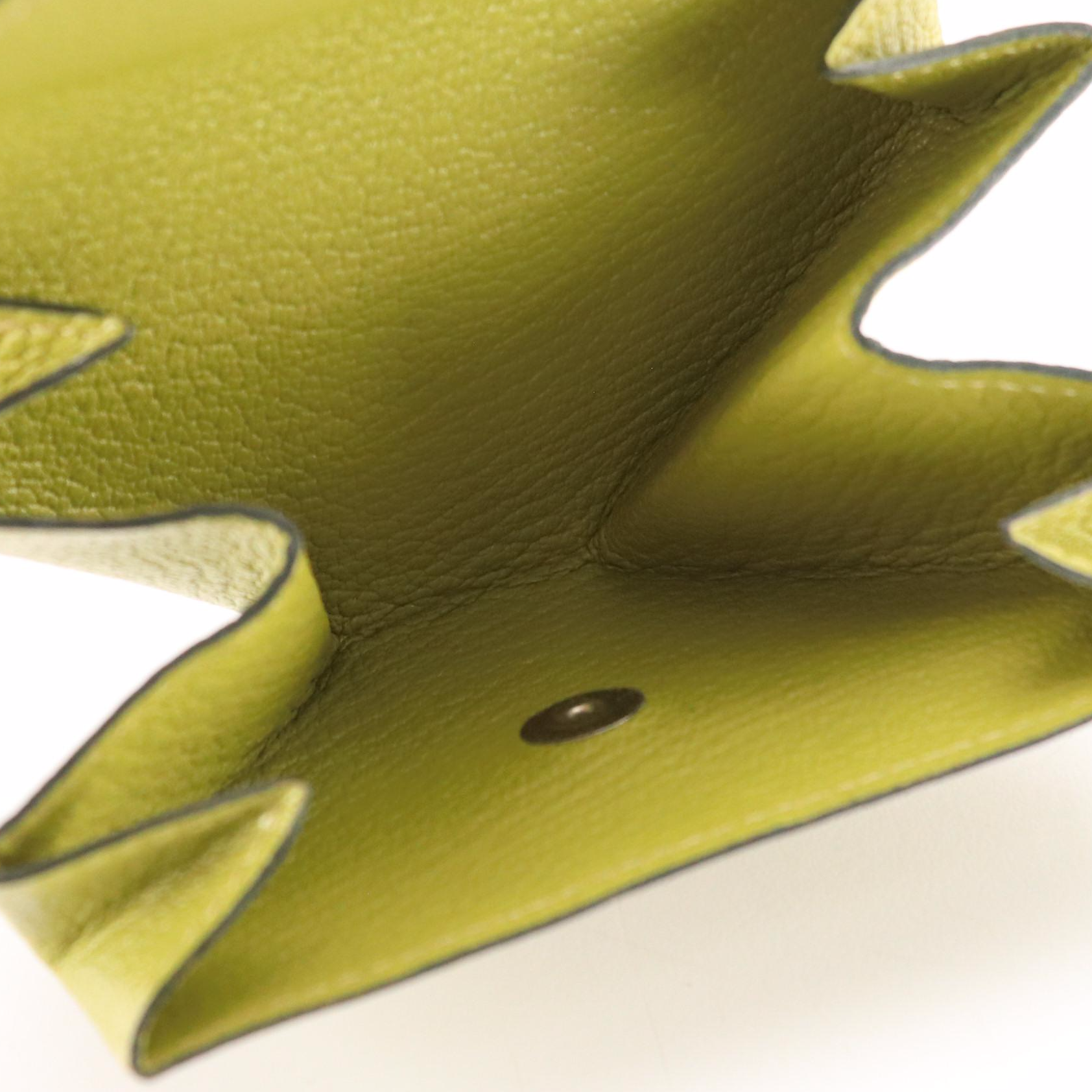 Hermès Le Van Quatre Green Chevre Mysore Leather Coin Pouch in Box