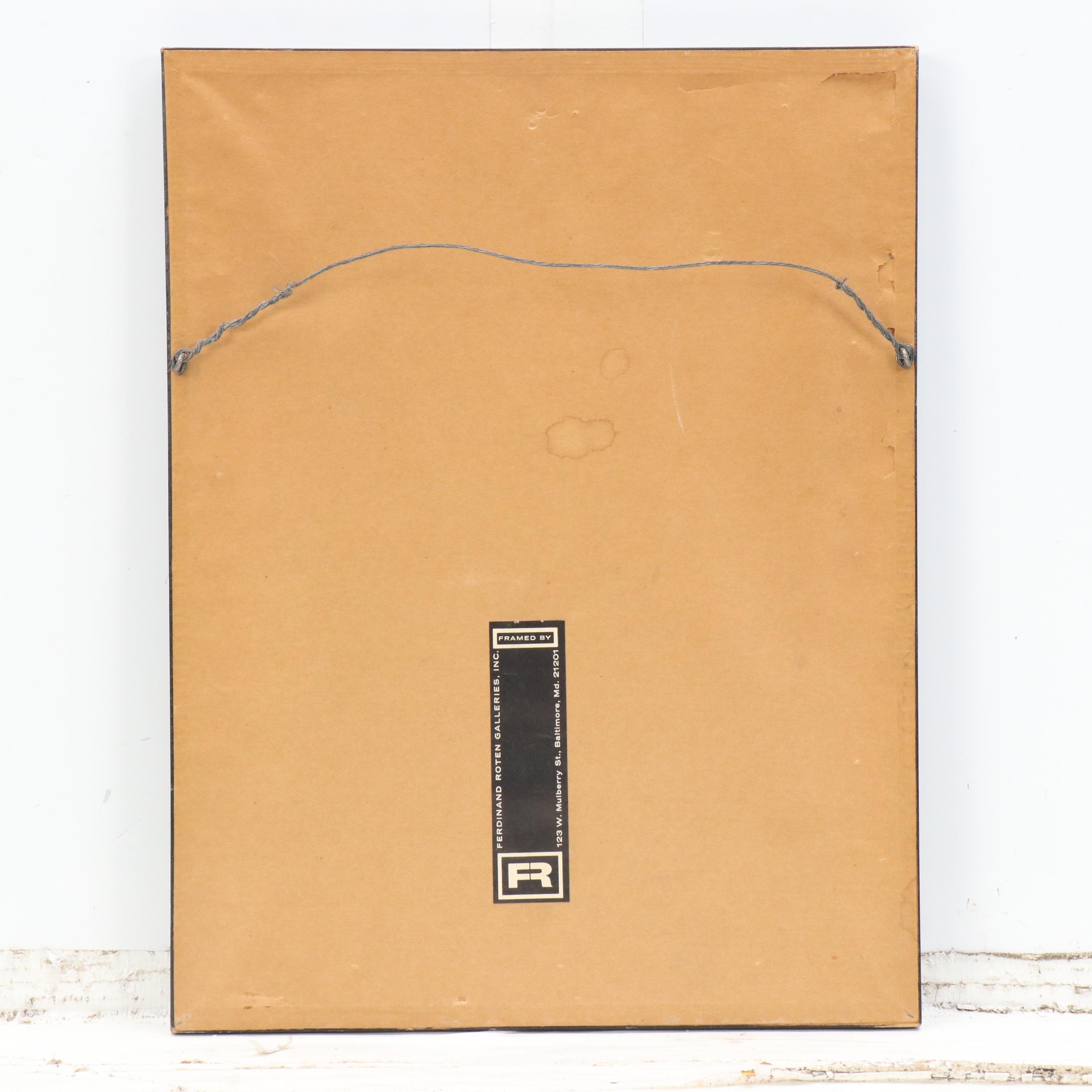 Sarah Carothers Rhode Etching of Monument, Mid-20th Century