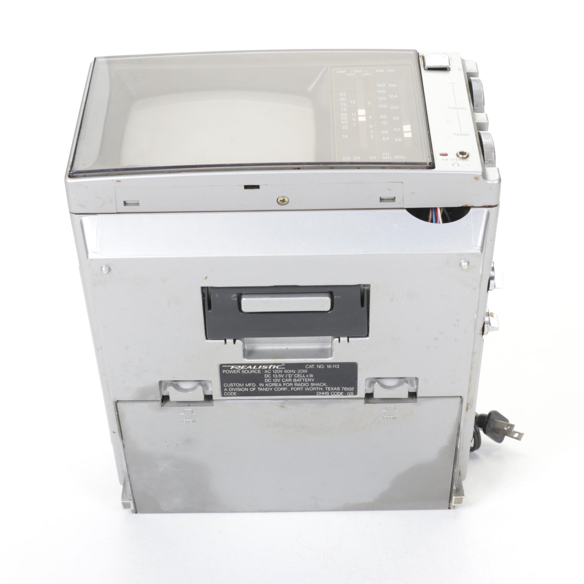 Radio Shack Realistic "Portavision" T.V. Radio, 1980s