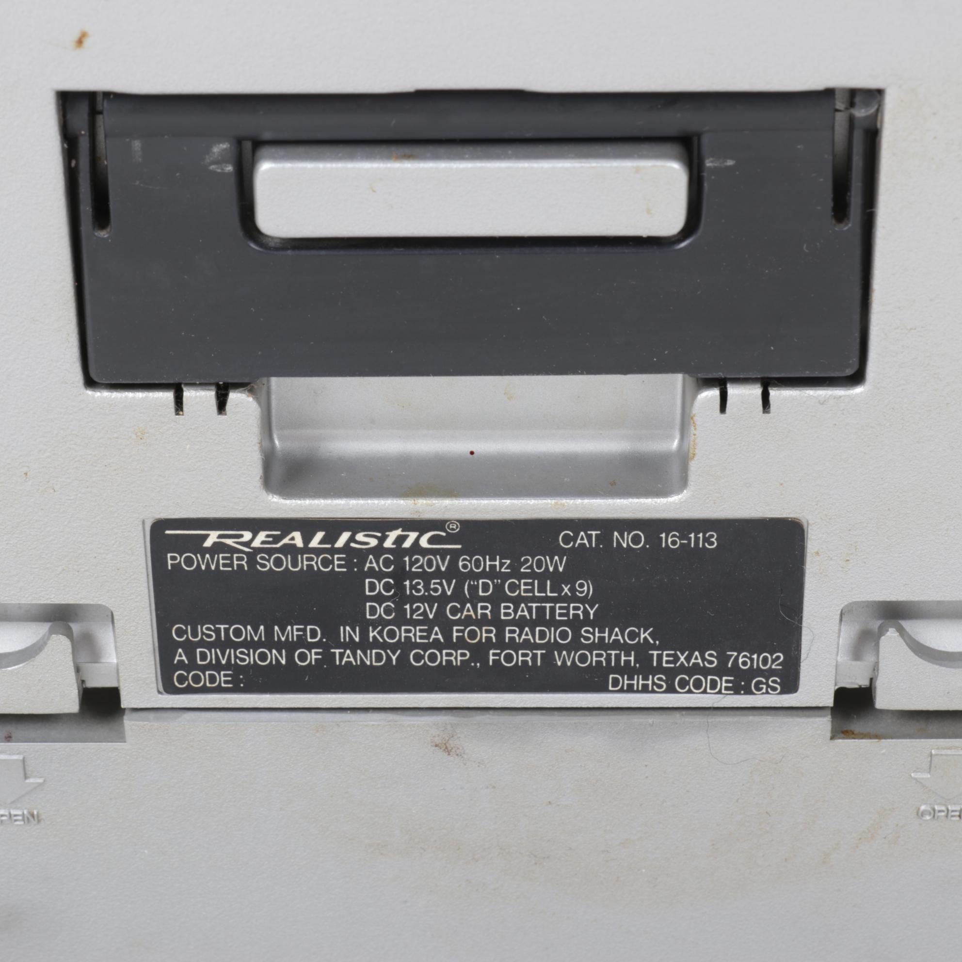 Radio Shack Realistic "Portavision" T.V. Radio, 1980s