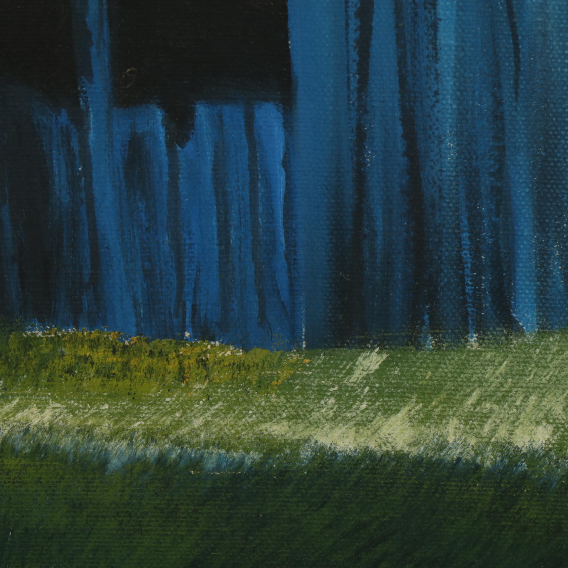 Robert Reed Oil Painting of Harmon Family Barnyard Facade, 1971