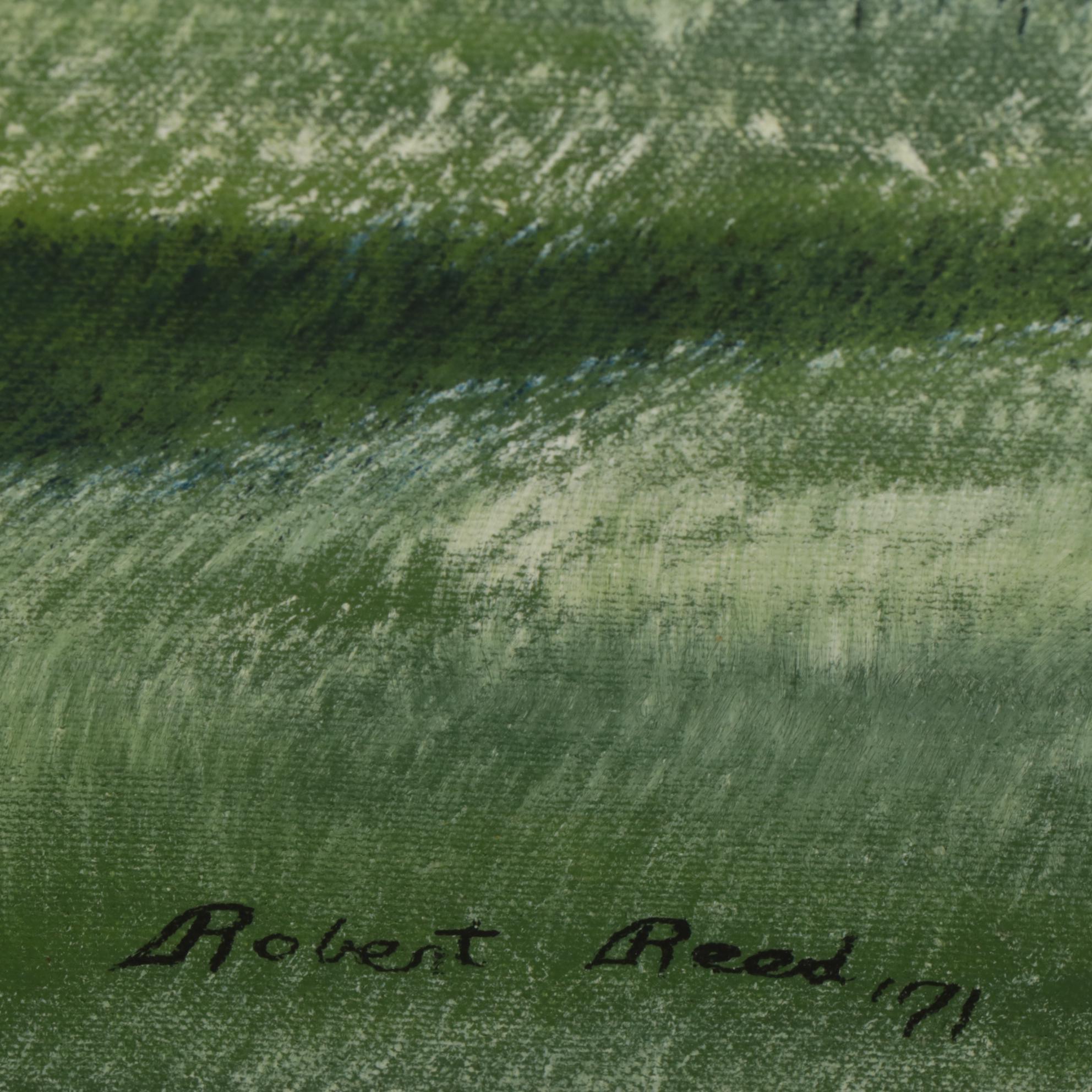 Robert Reed Oil Painting of Harmon Family Barnyard Facade, 1971