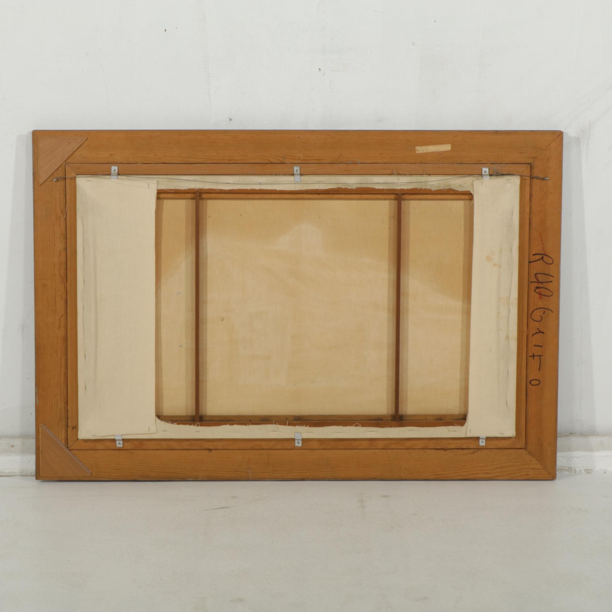 Robert Reed Oil Painting of Harmon Family Barnyard Facade, 1971