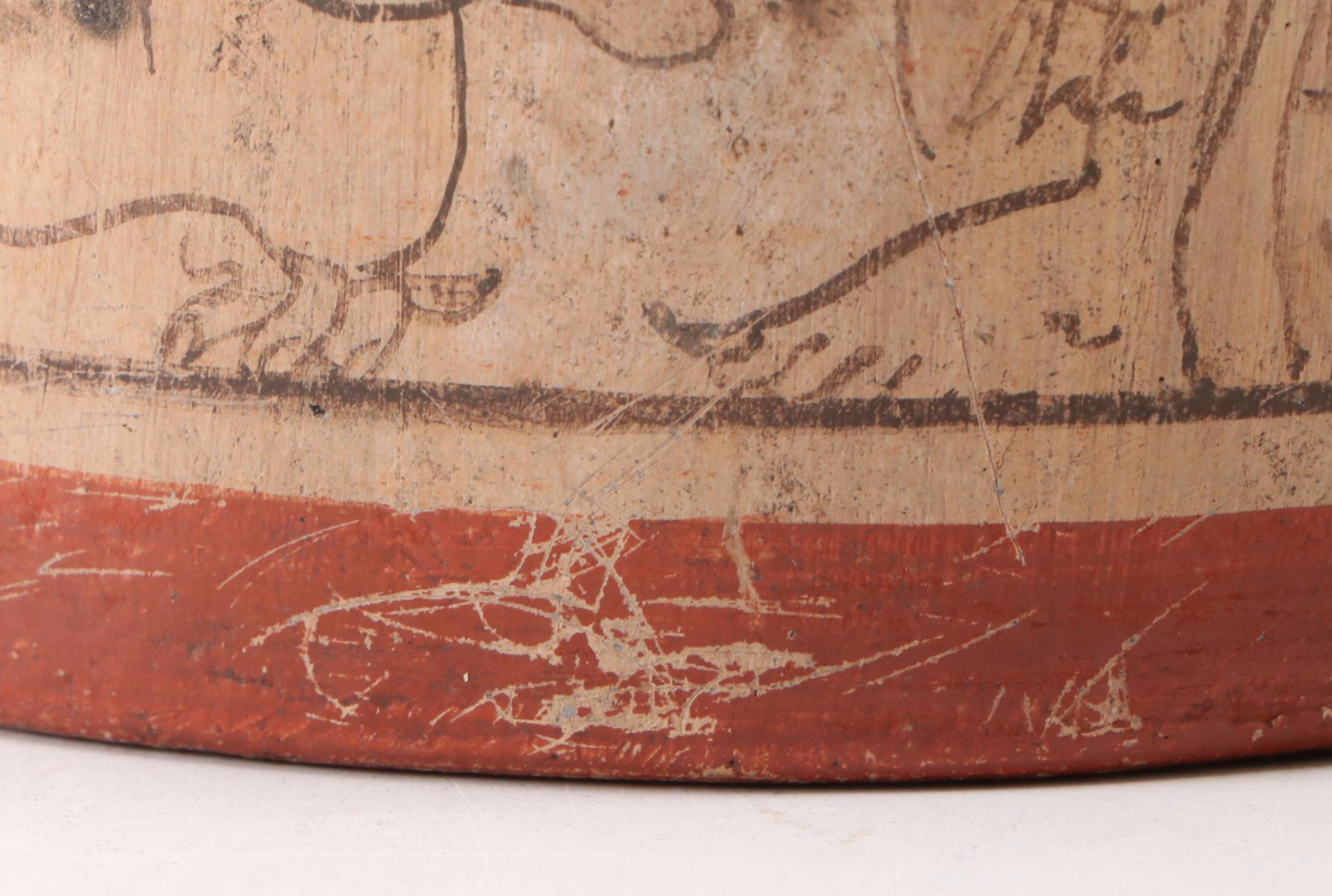 Mayan Inspired Codex-Style Ceramic Vase with Depictions of Mythical Figures