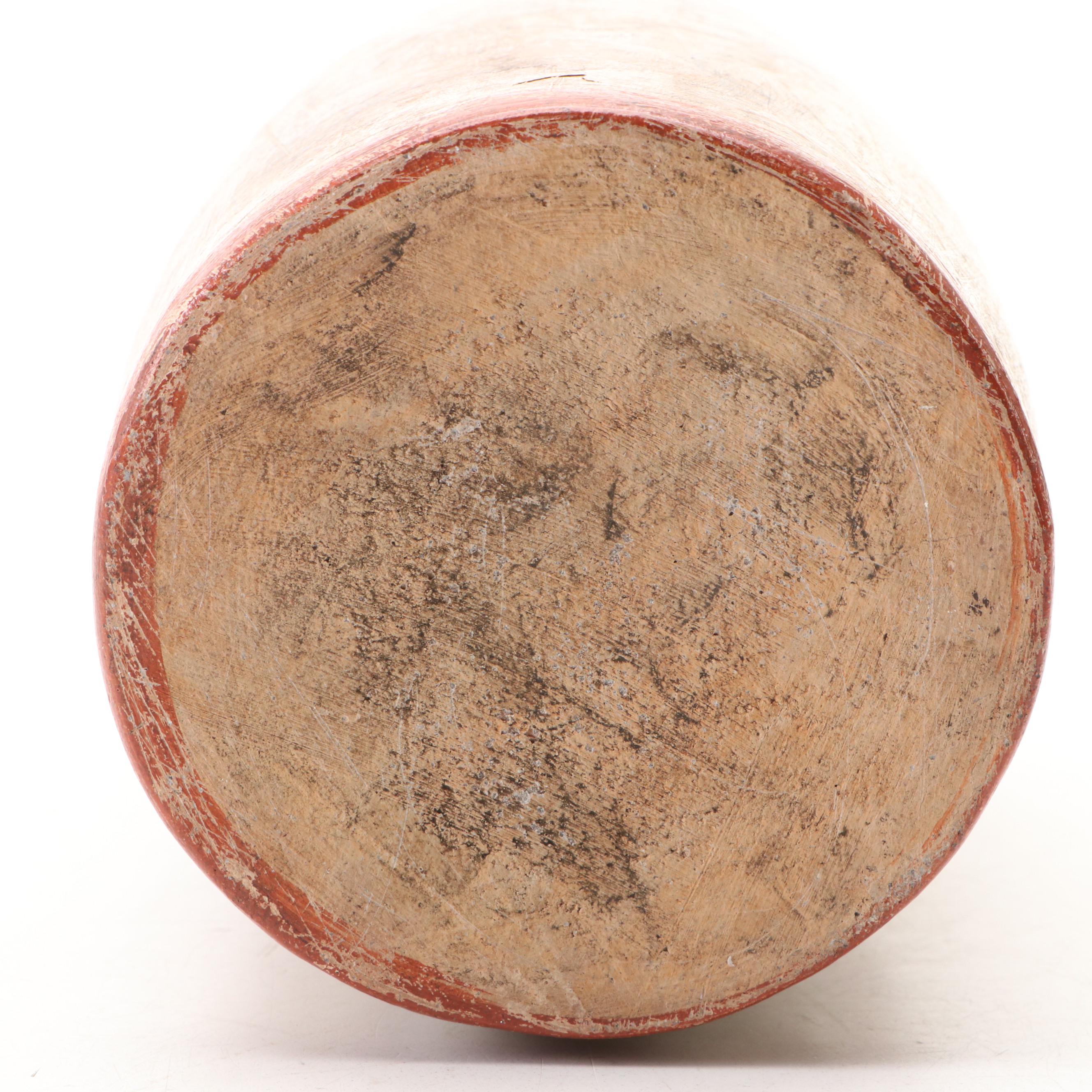 Mayan Inspired Codex-Style Ceramic Vase with Depictions of Mythical Figures