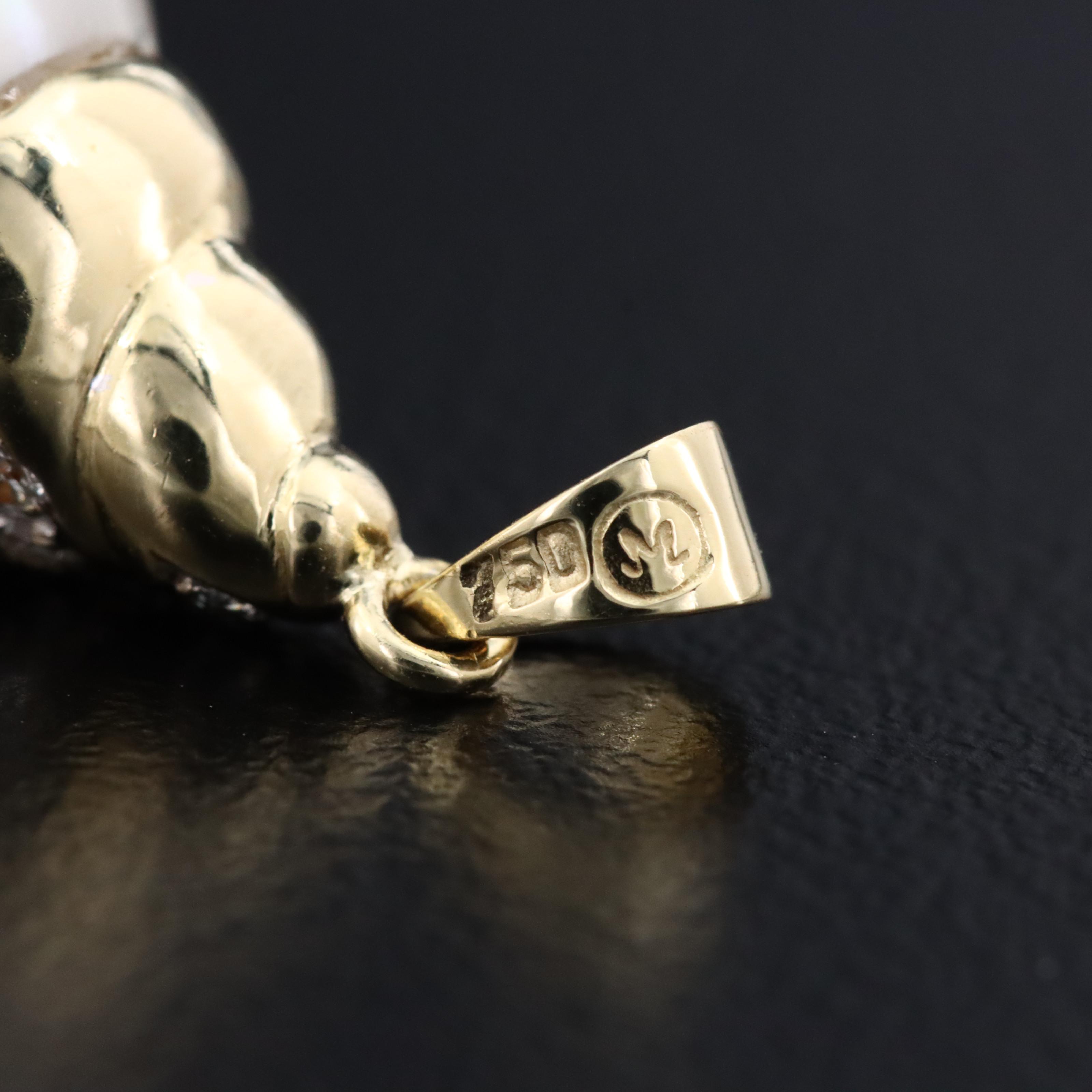 18K Pearl and Diamond Pendant