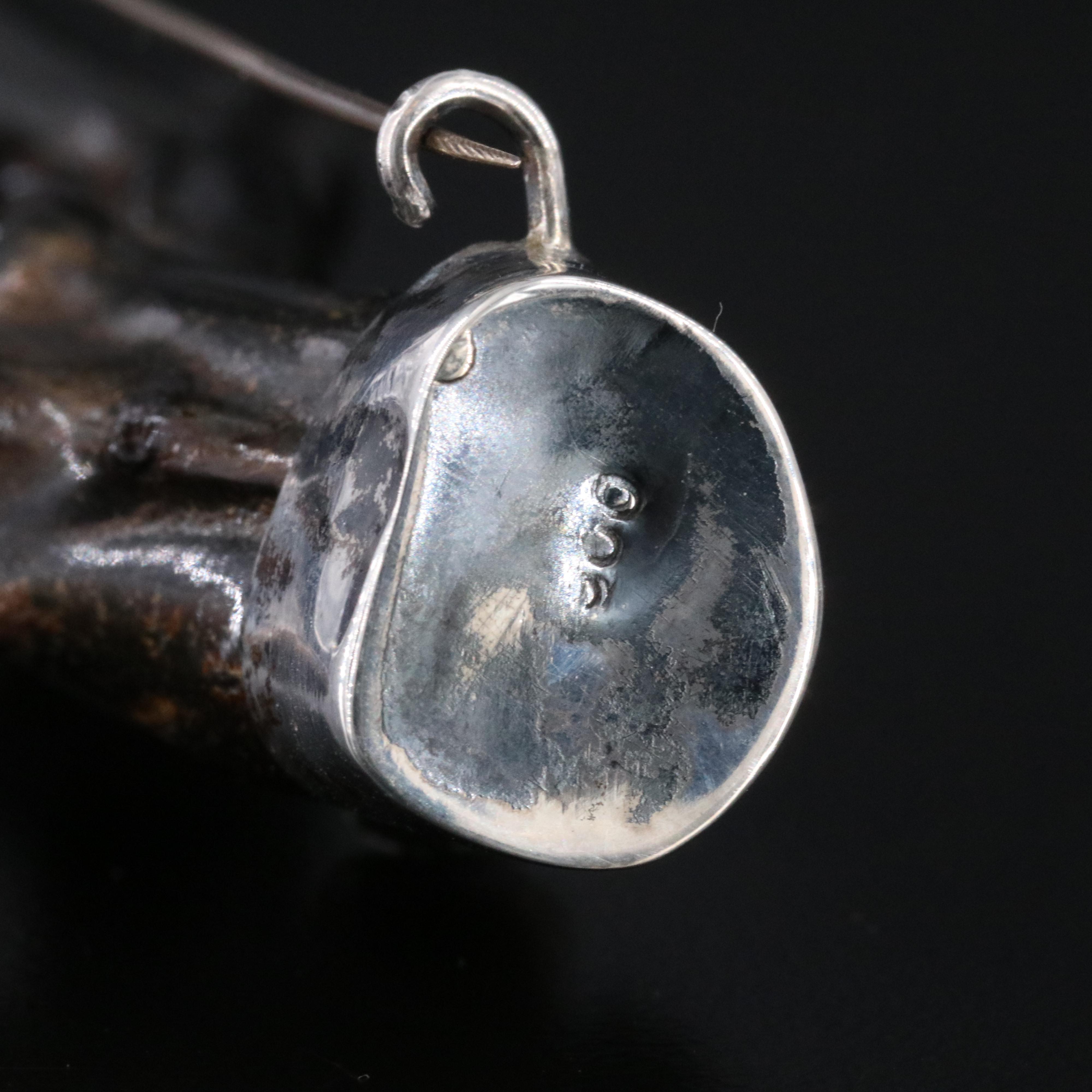 900 Silver Coral Brooch