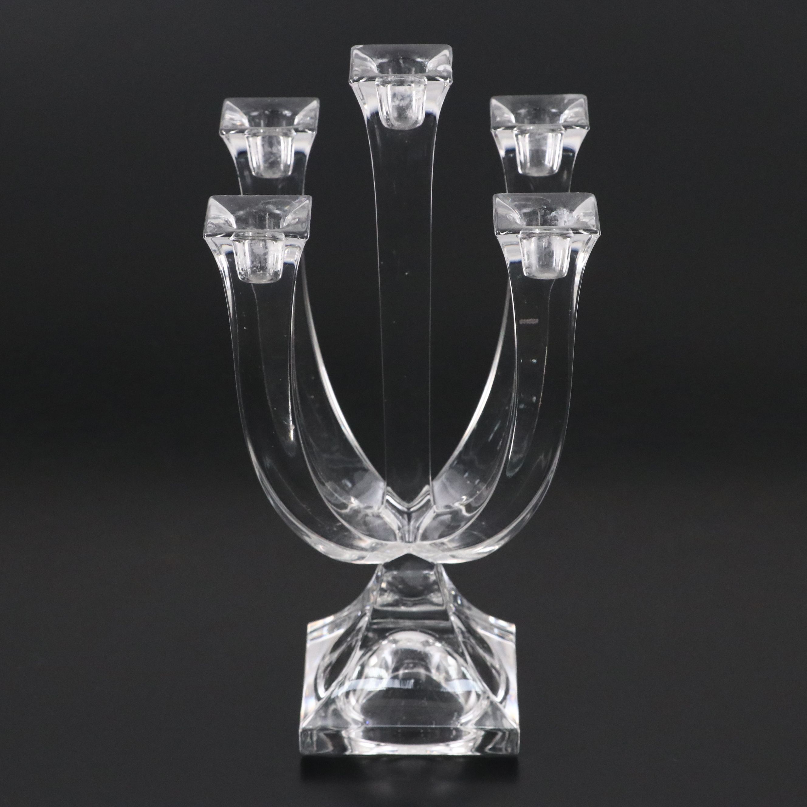 Nachtmann Crystal Candelabra with Crystal Clear Industries "Chardoney" Vase