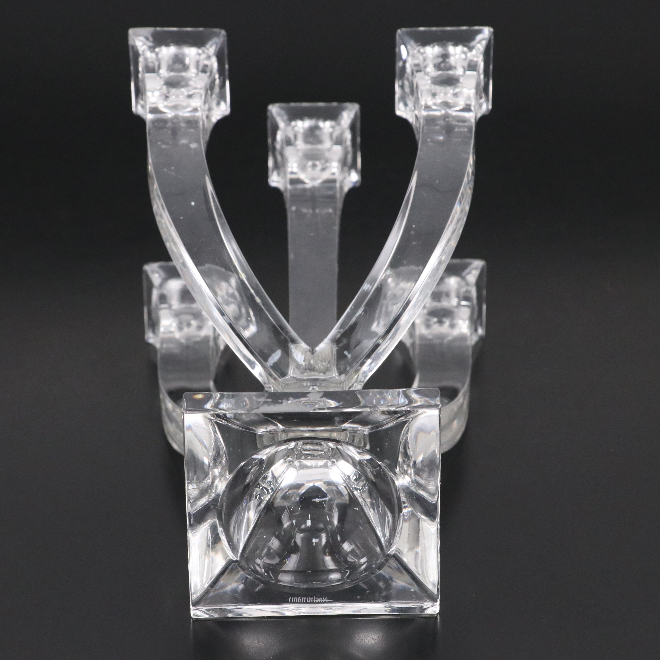 Nachtmann Crystal Candelabra with Crystal Clear Industries "Chardoney" Vase