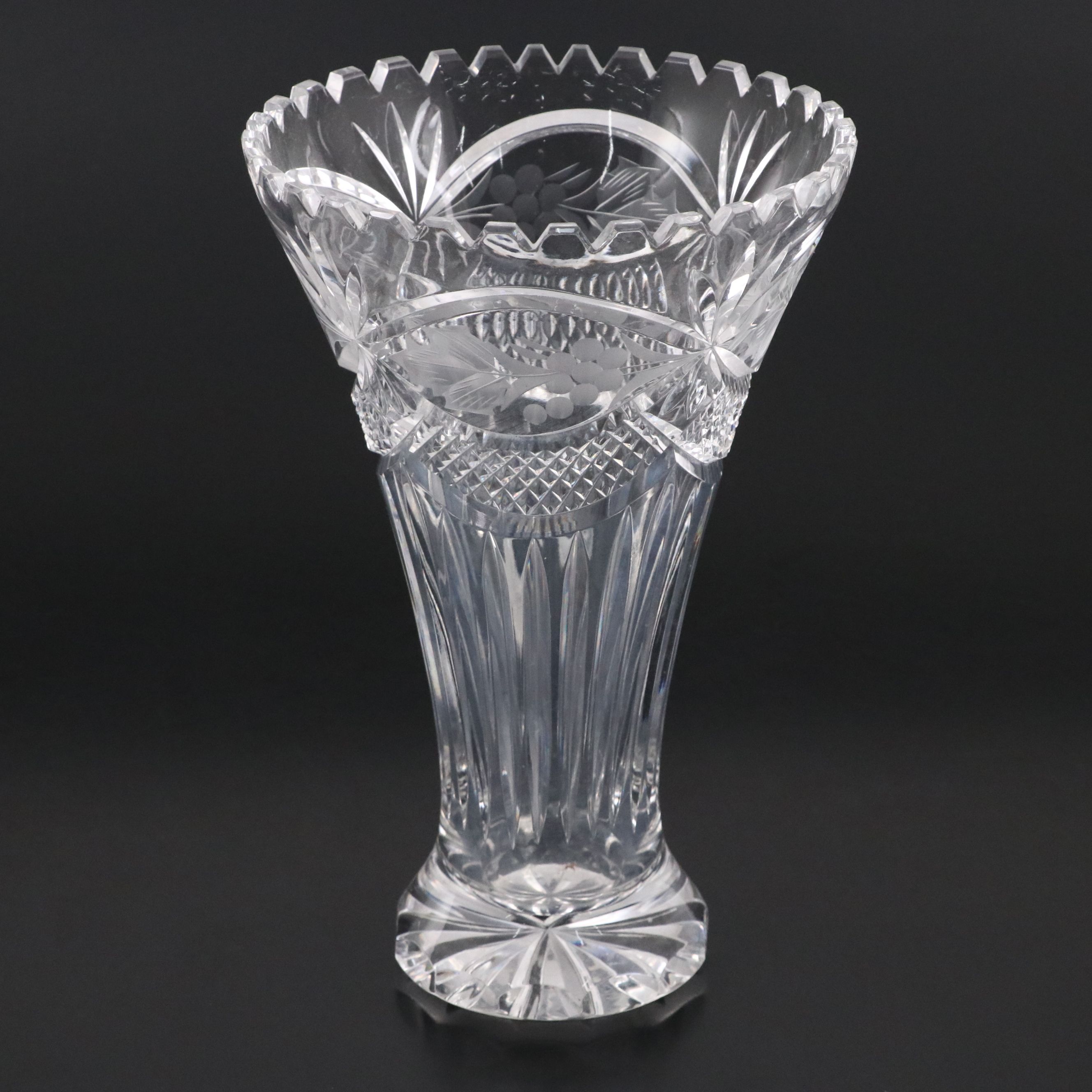 Nachtmann Crystal Candelabra with Crystal Clear Industries "Chardoney" Vase