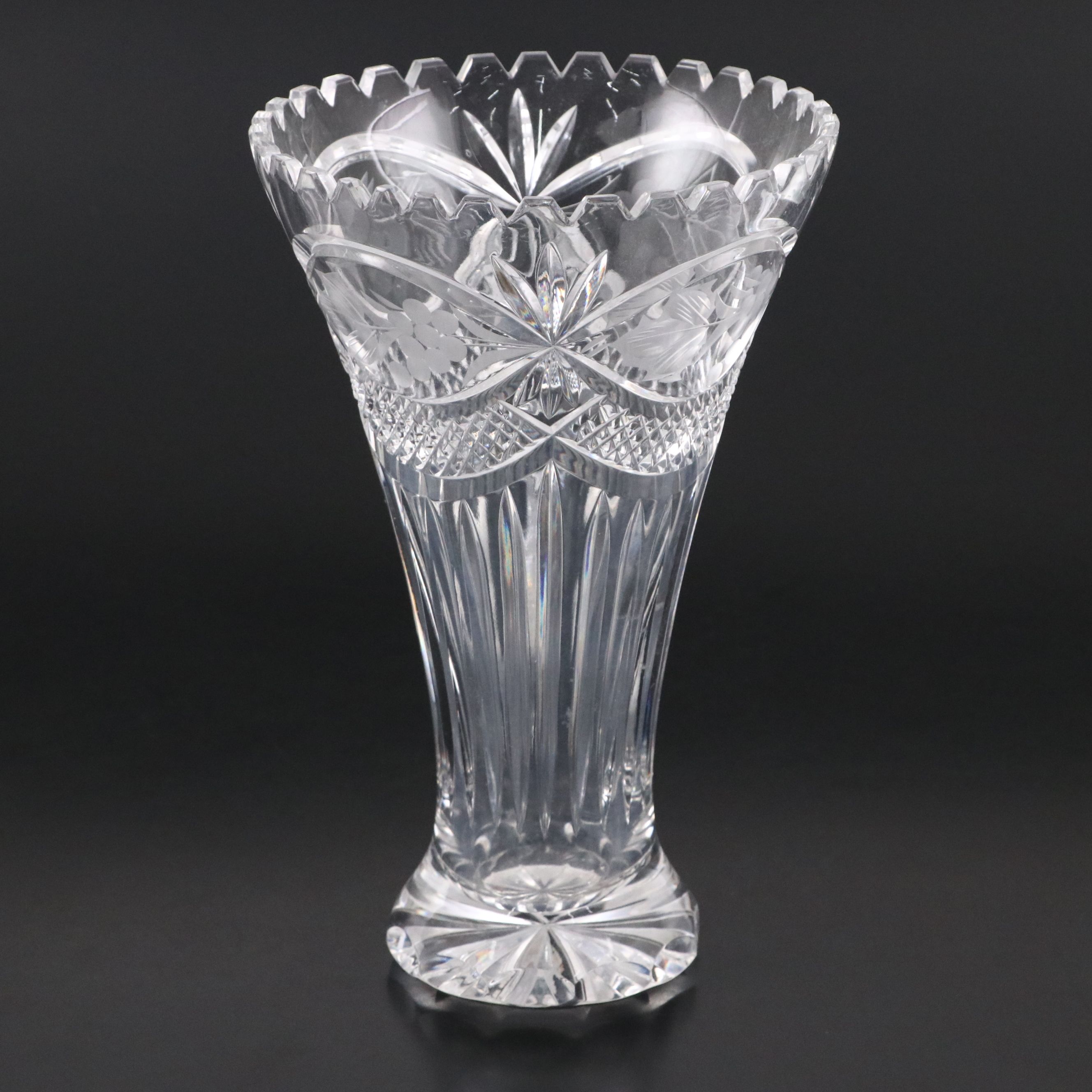 Nachtmann Crystal Candelabra with Crystal Clear Industries "Chardoney" Vase