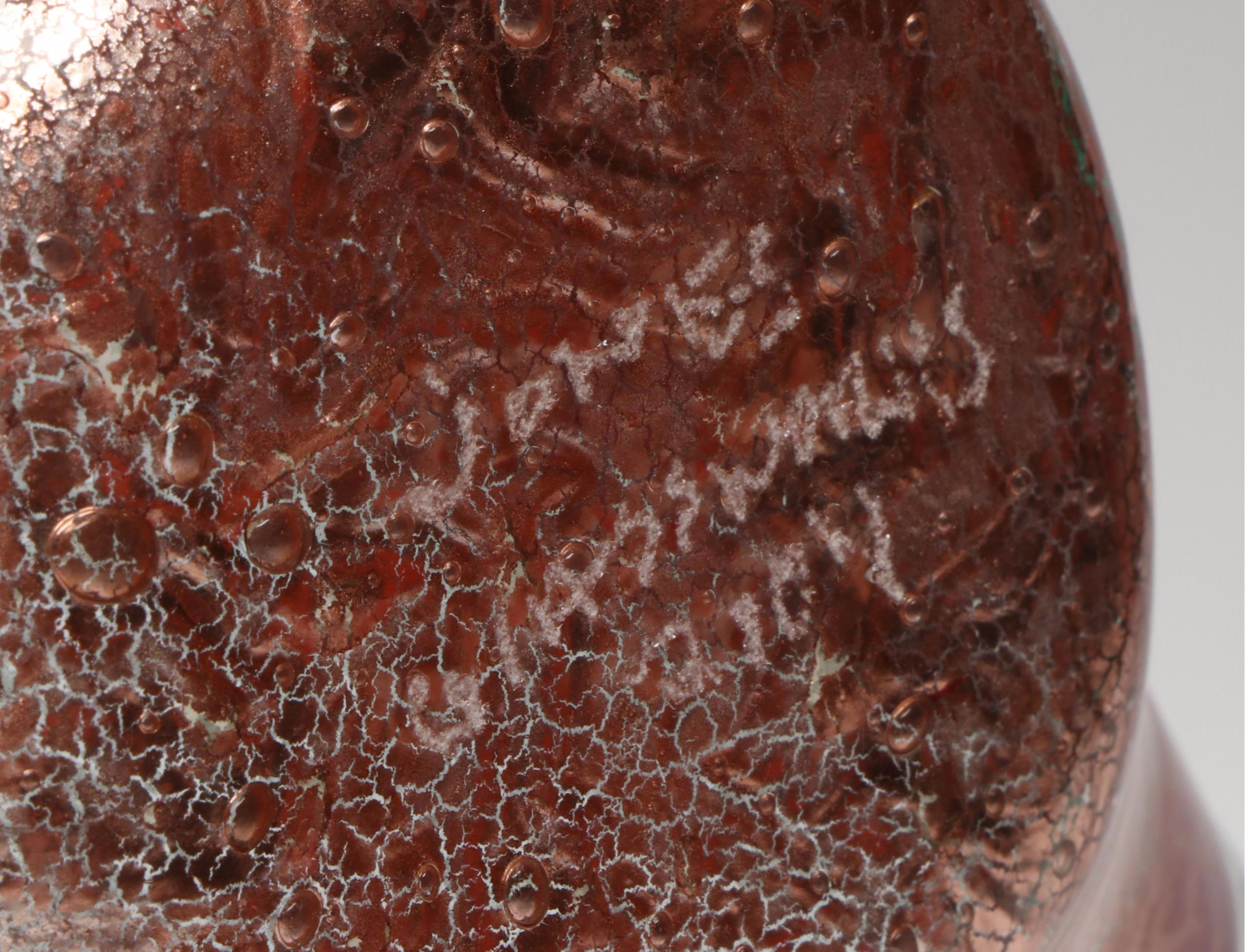 Jones Glassworks Fused Art Glass Copper Trays with Pointed Candle Holder