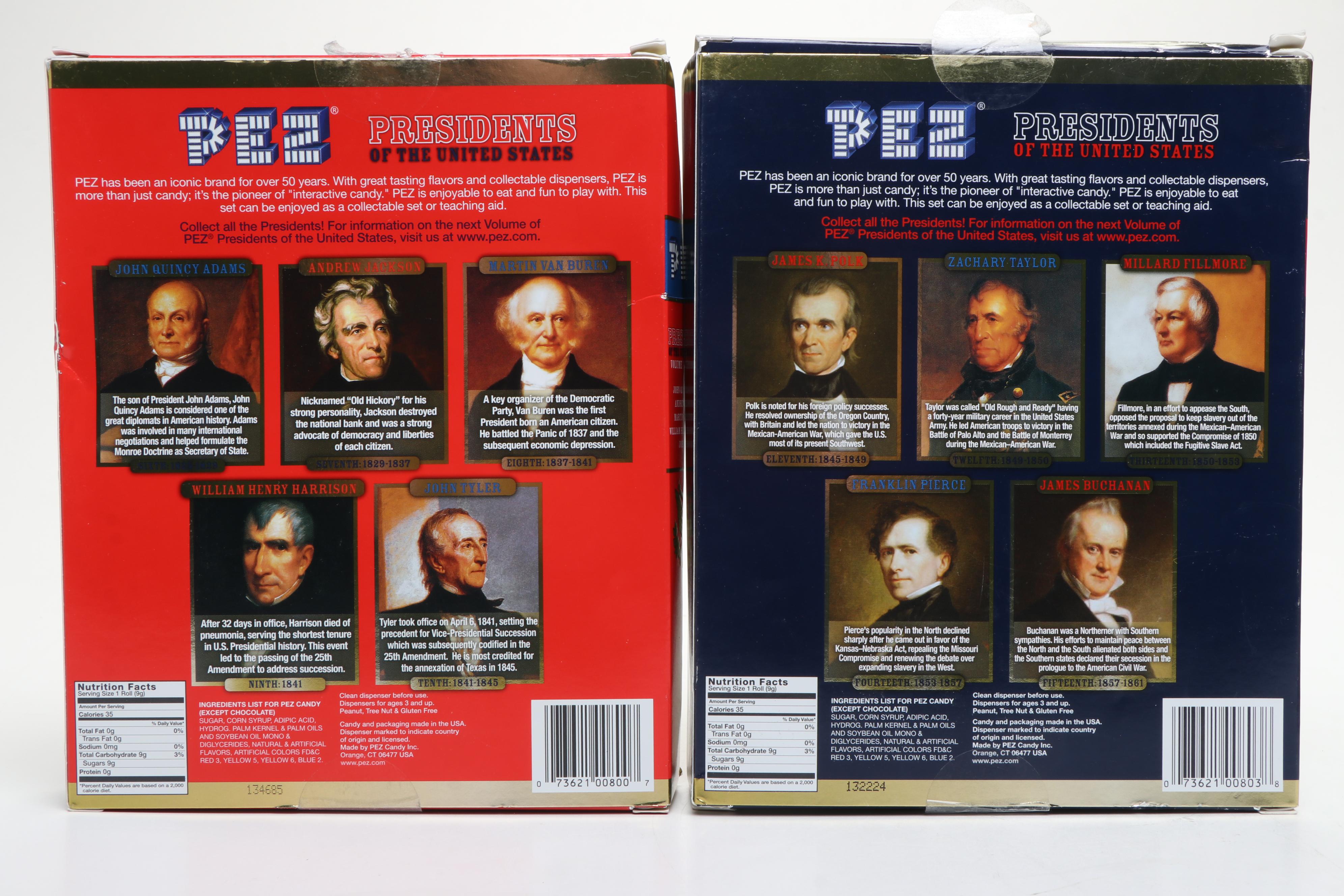 Pez Education Series "Presidents of the United States" Pez Dispensers