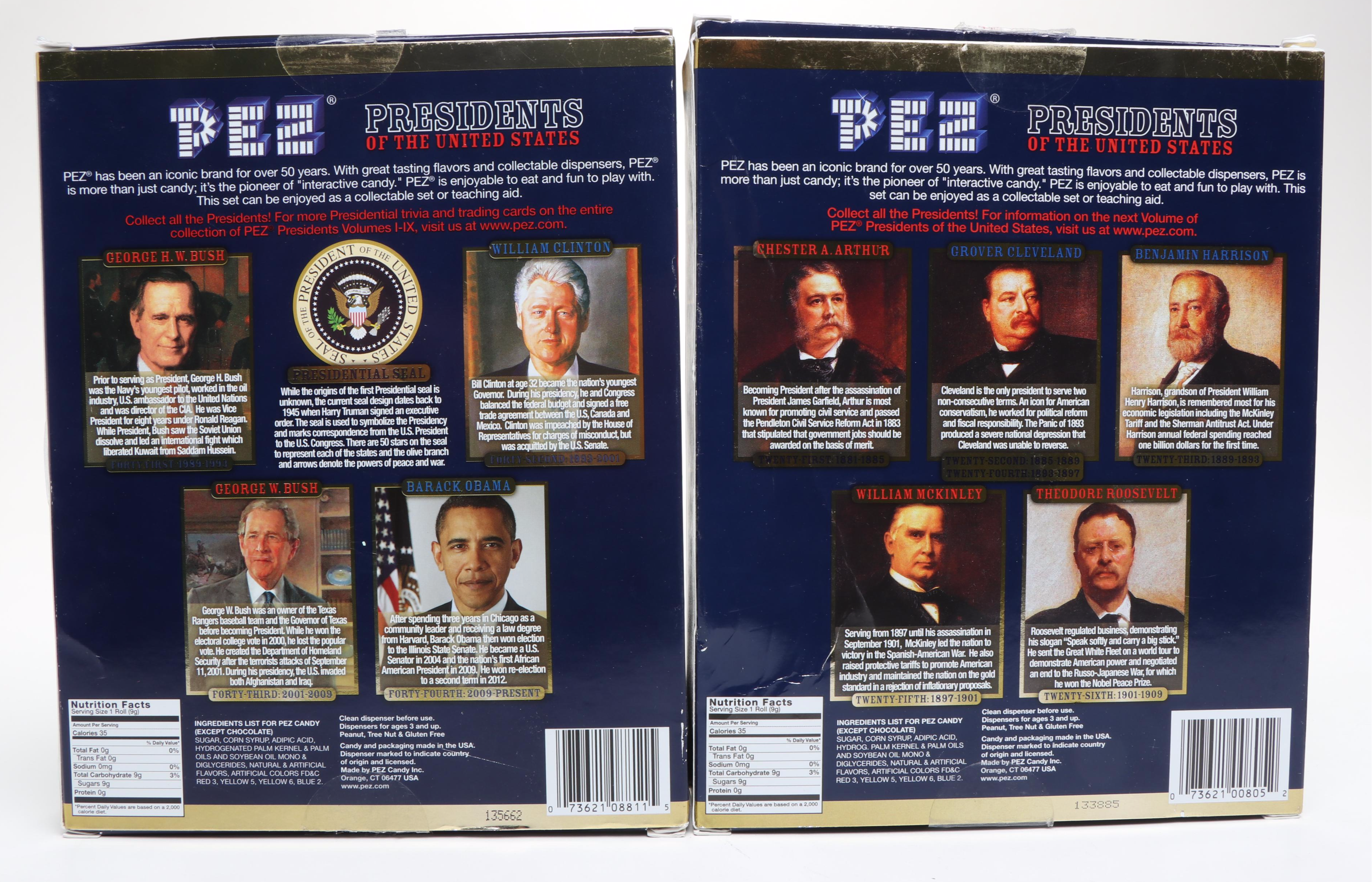 Pez Education Series "Presidents of the United States" Pez Dispensers