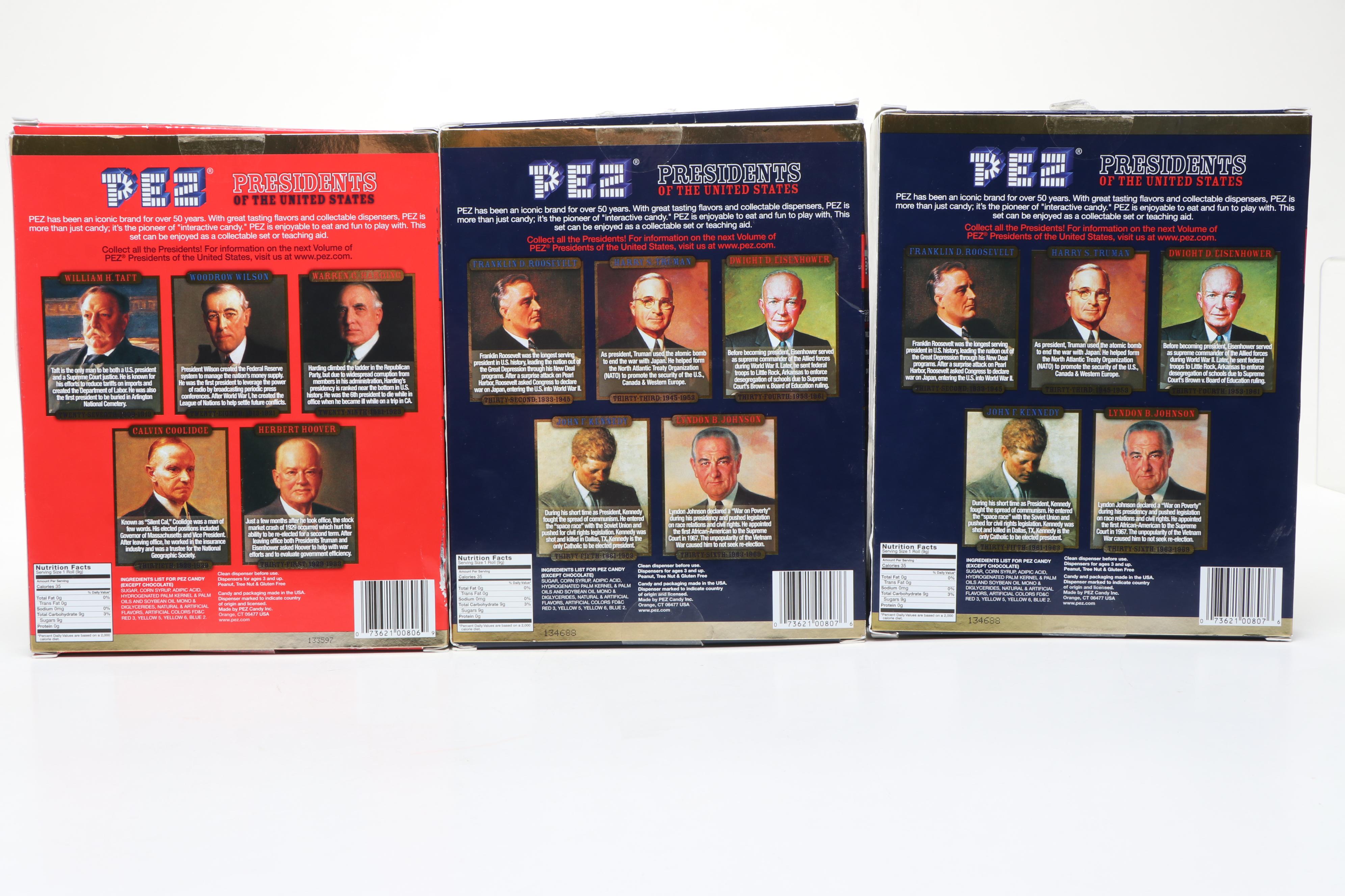 Pez Education Series "Presidents of the United States" Pez Dispensers