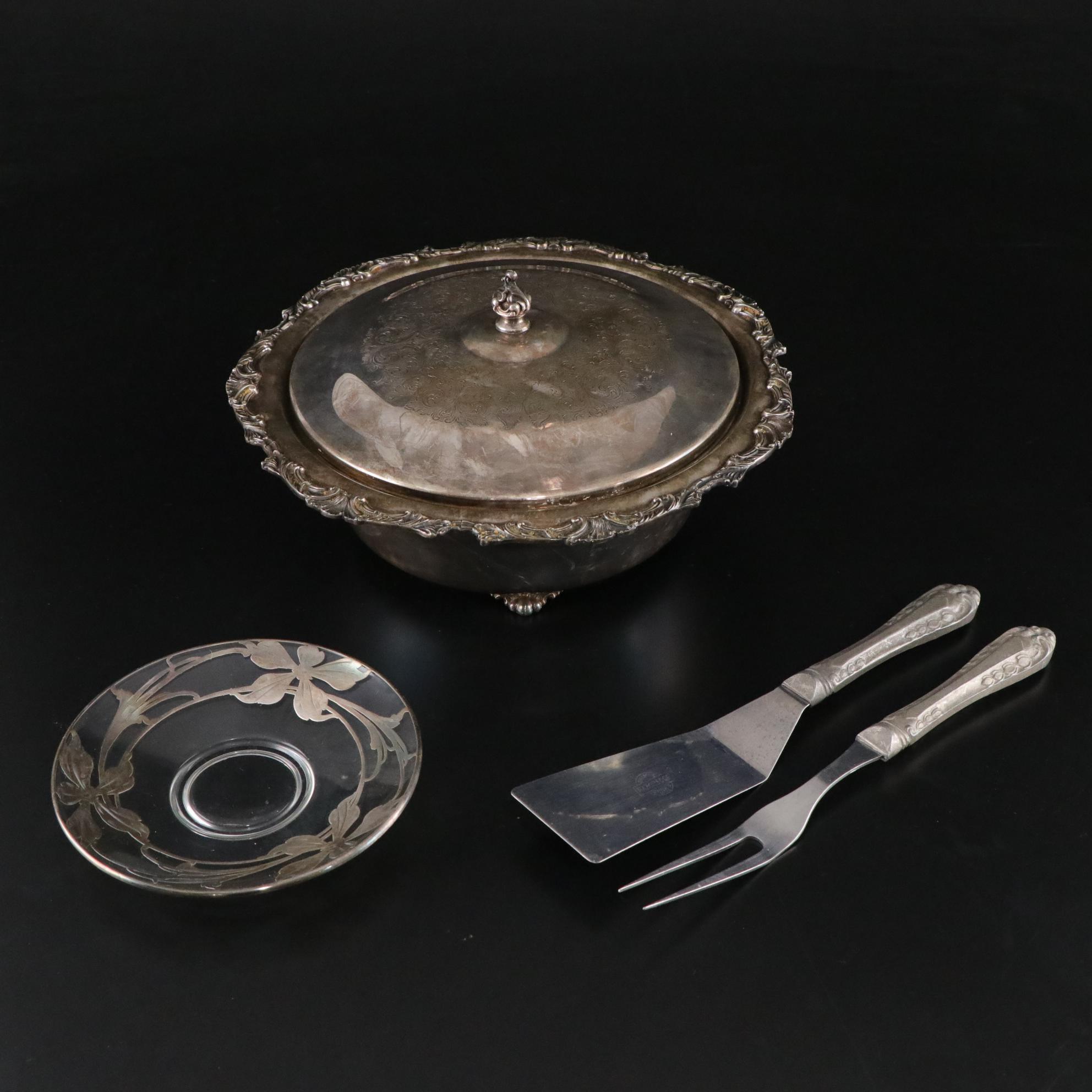 Oneida "Ascot" Silver Plate Serving Dish & More
