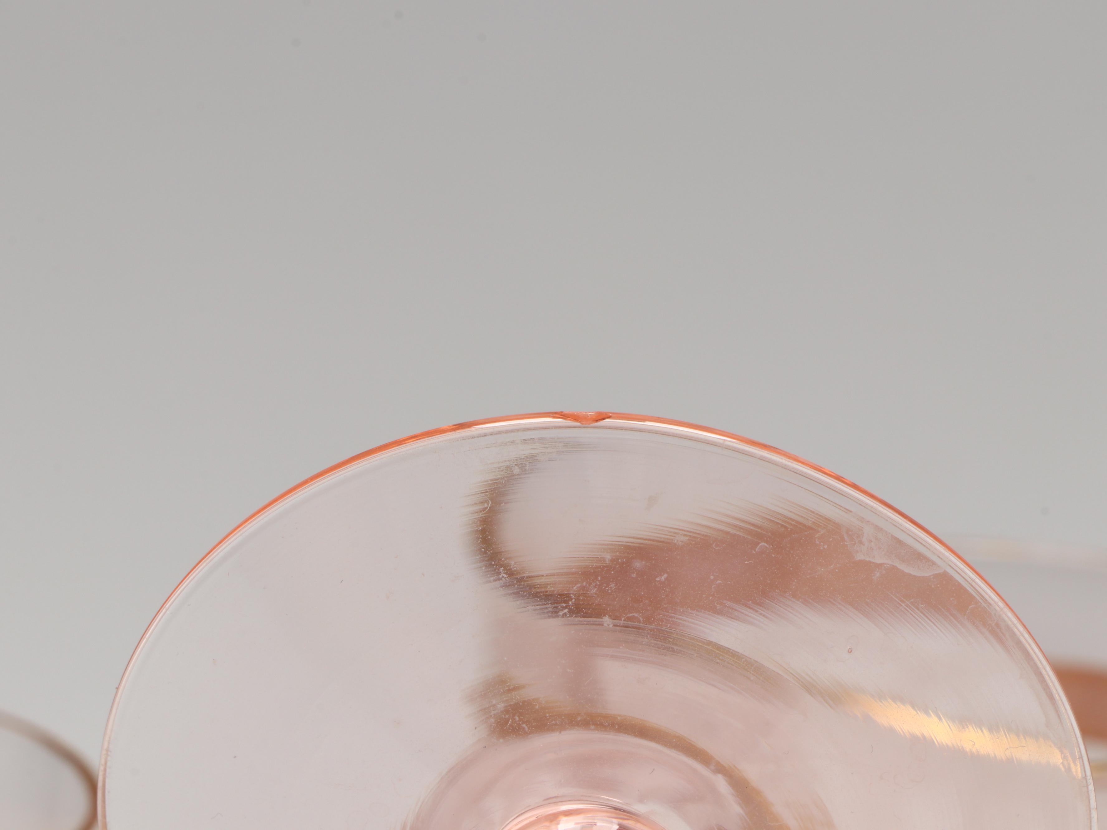 Pink Etched Glass Stemware