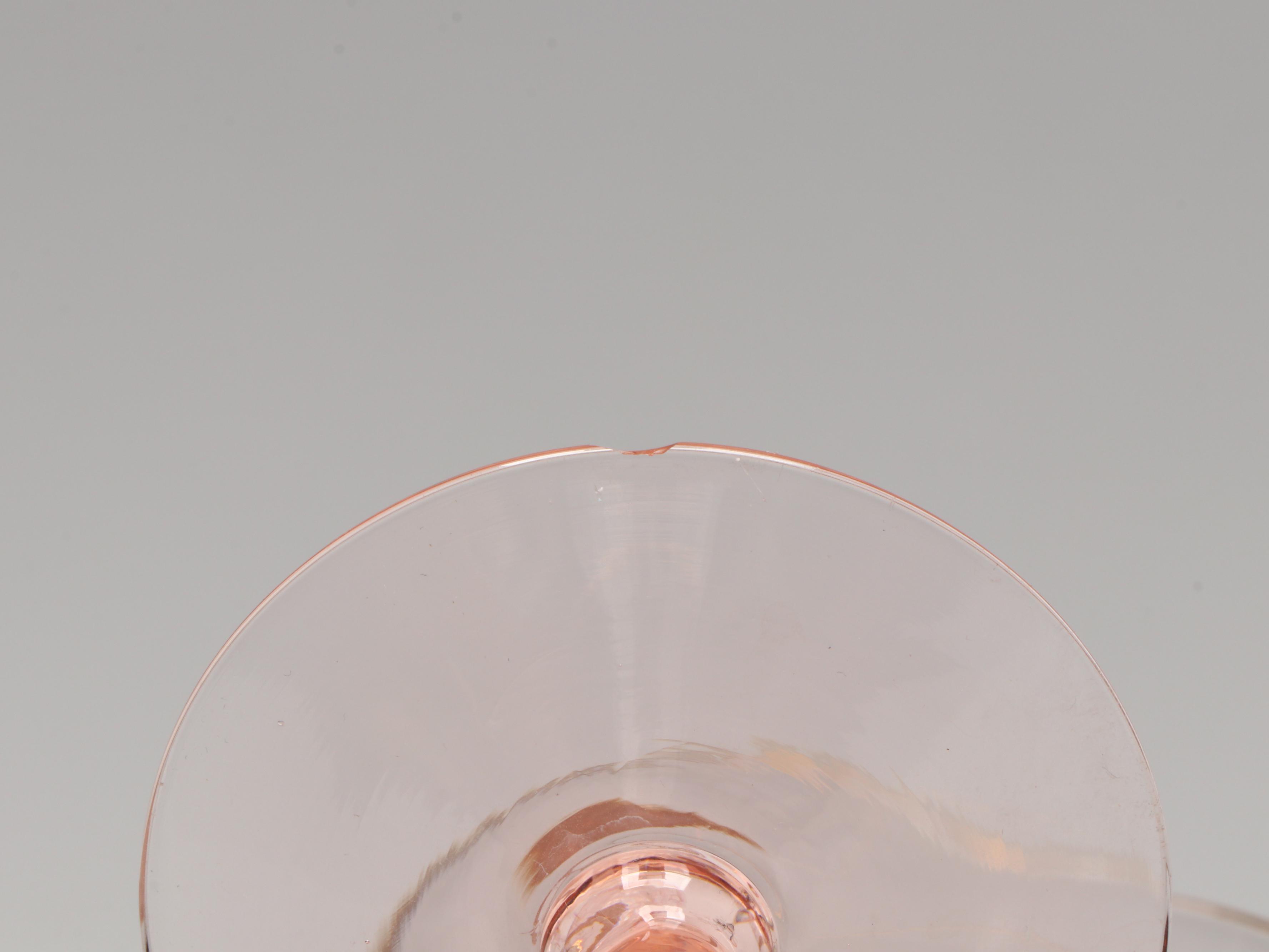 Pink Etched Glass Stemware