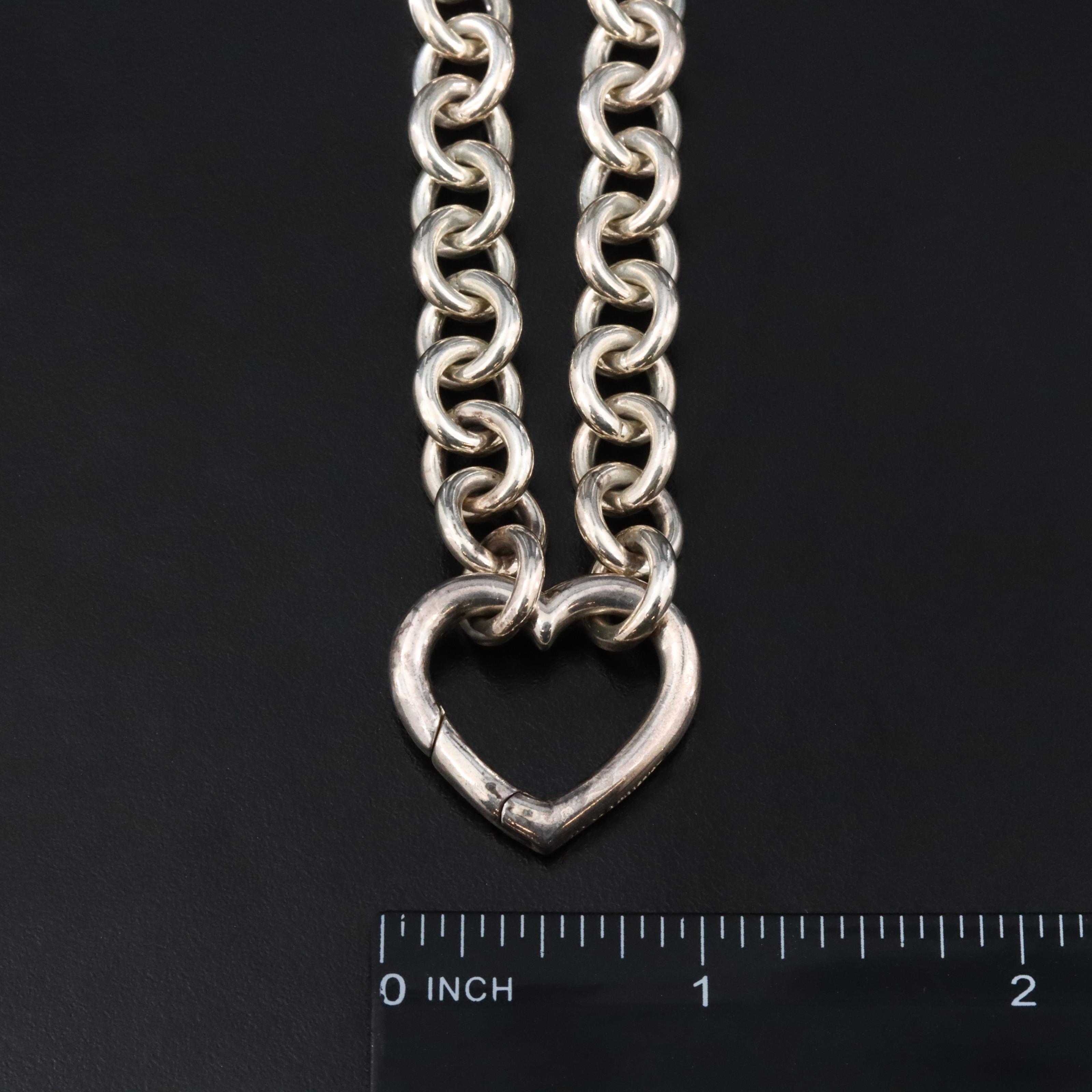 Tiffany & Co. Sterling Heart Clasp Necklace