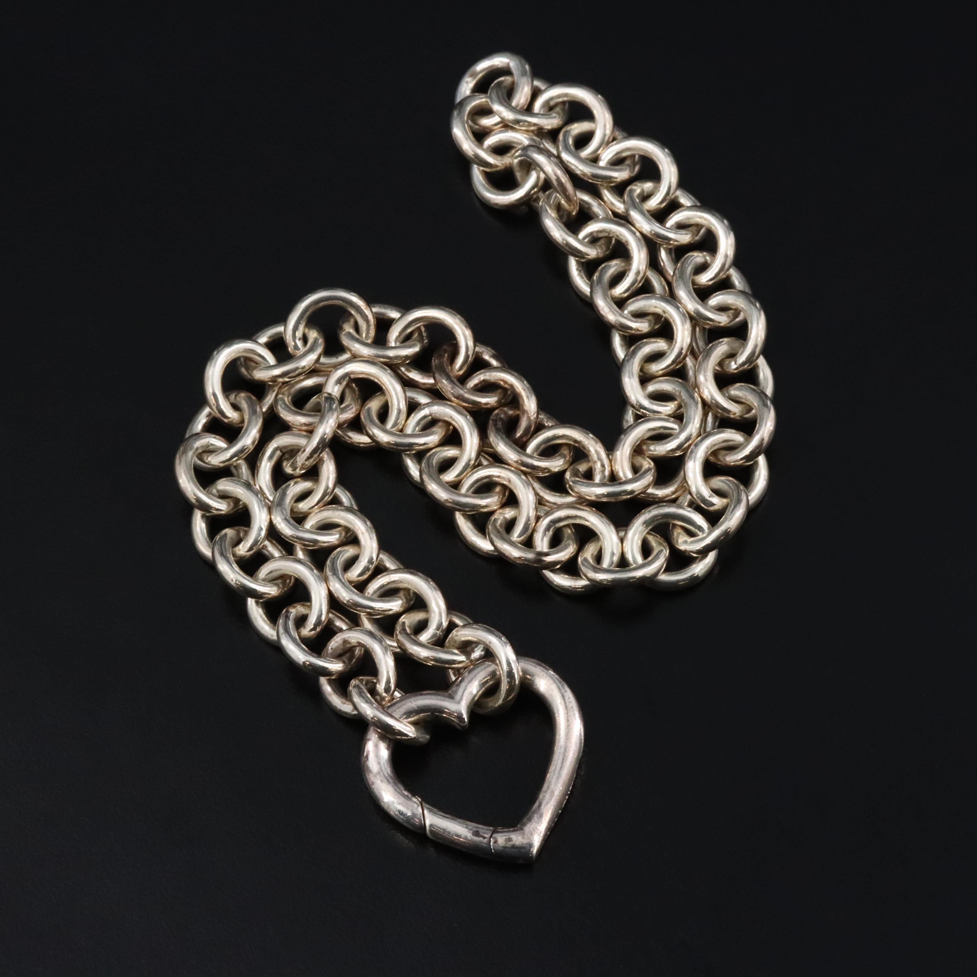 Tiffany & Co. Sterling Heart Clasp Necklace