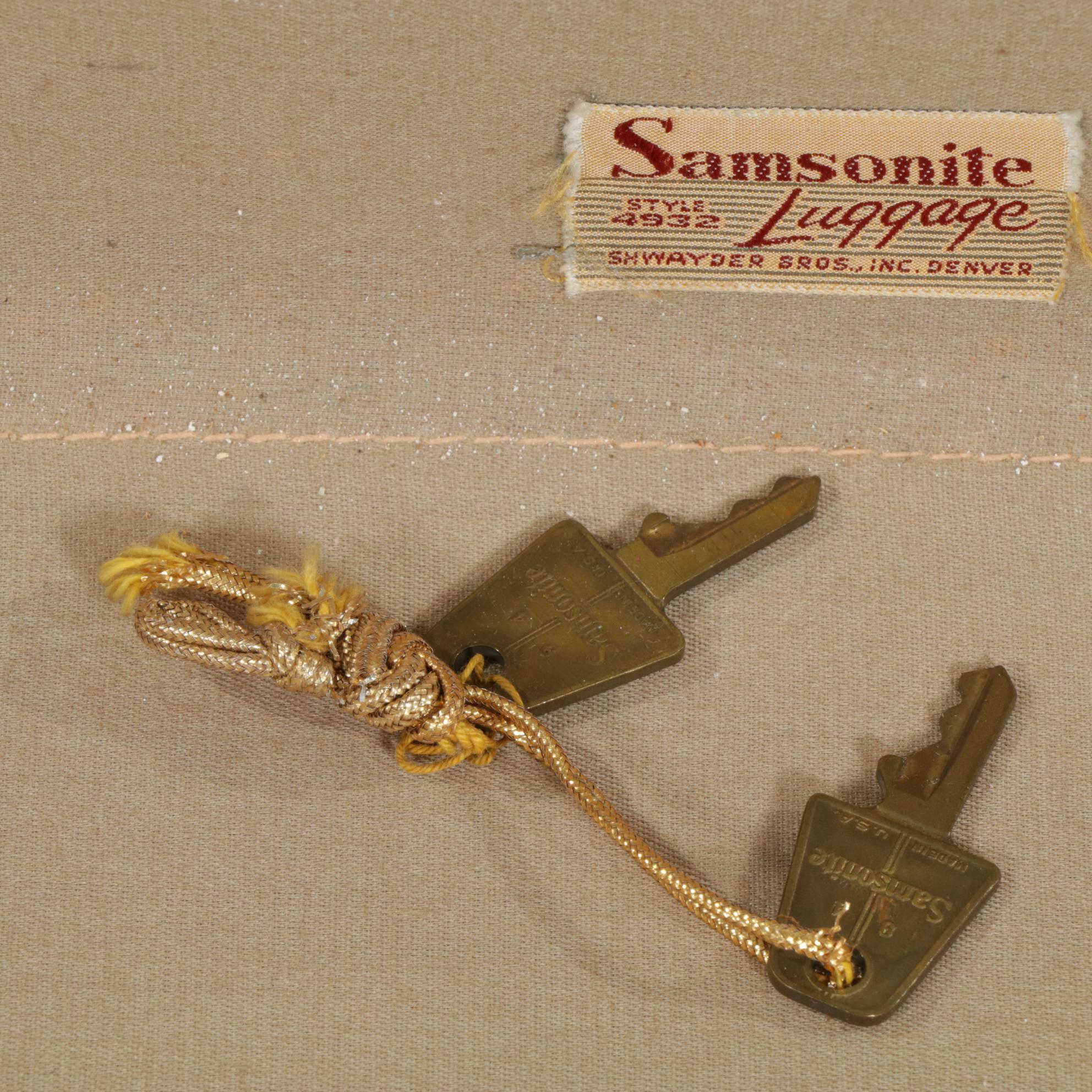 Samsonite Leather Luggage Bag and Samsonite Briefcase, Mid to Late 20th Century