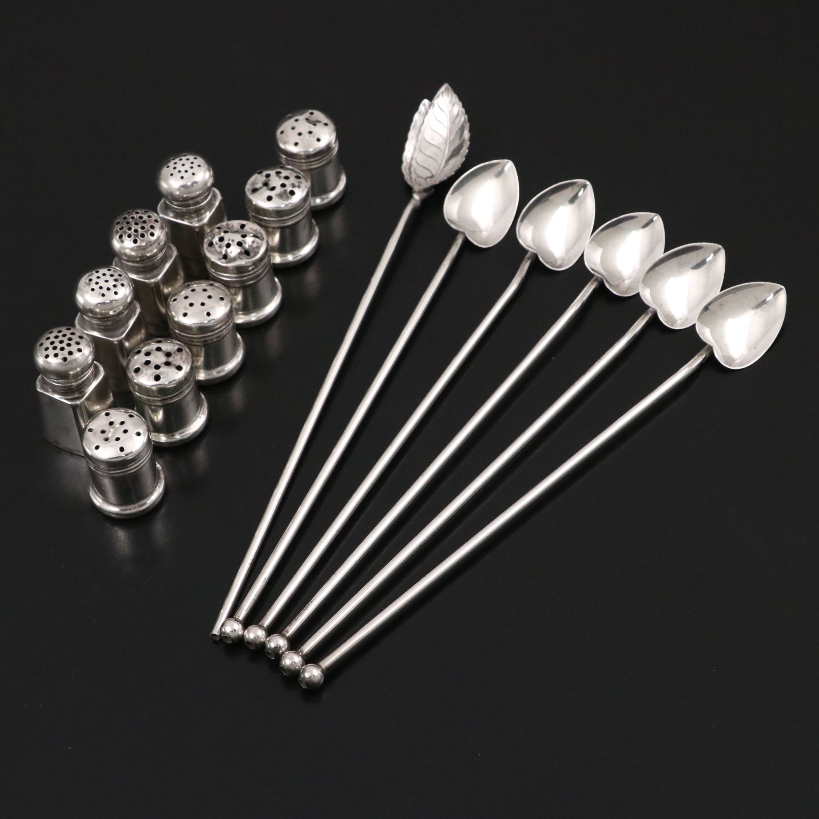 Tiffany & Co. with Other Sterling Silver Sipping Spoons and Shakers