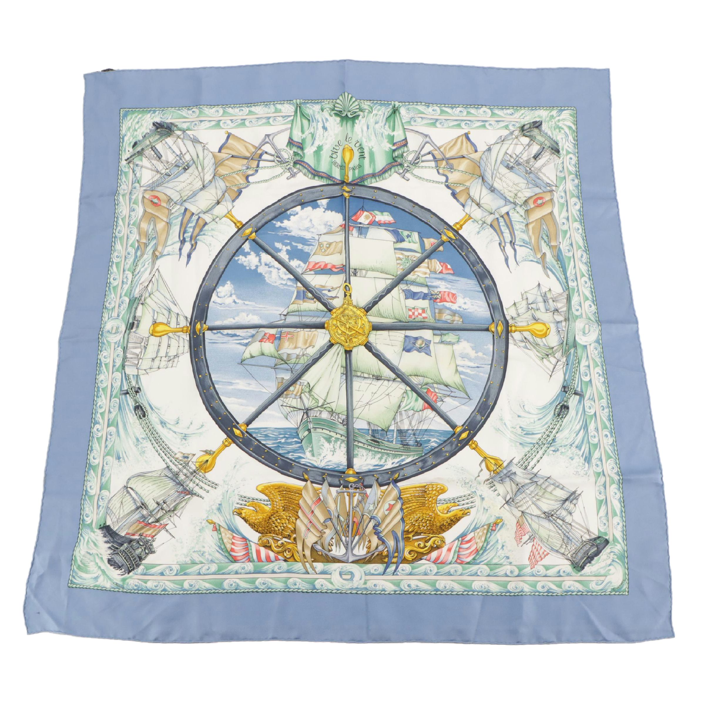 Hermès "Vive Le Vent" Scarf 90 in Silk Twill