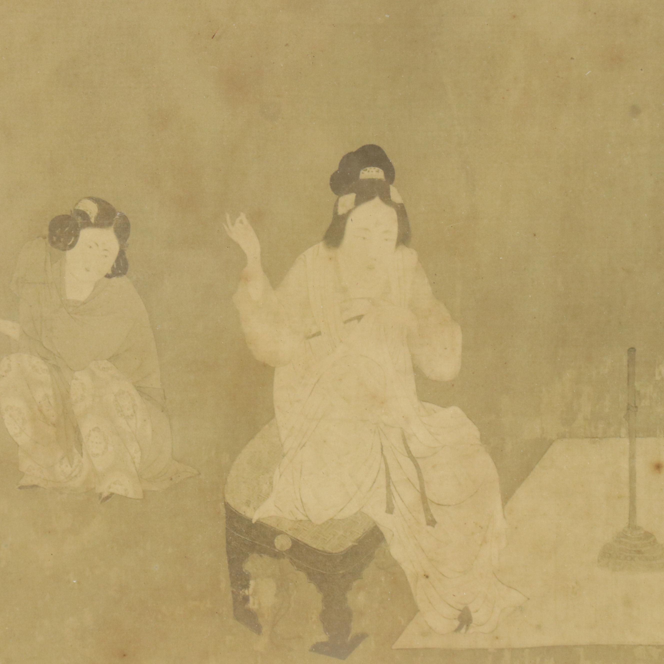 Silver Gelatin After Chinese Painting "Court ladies preparing newly woven silk"
