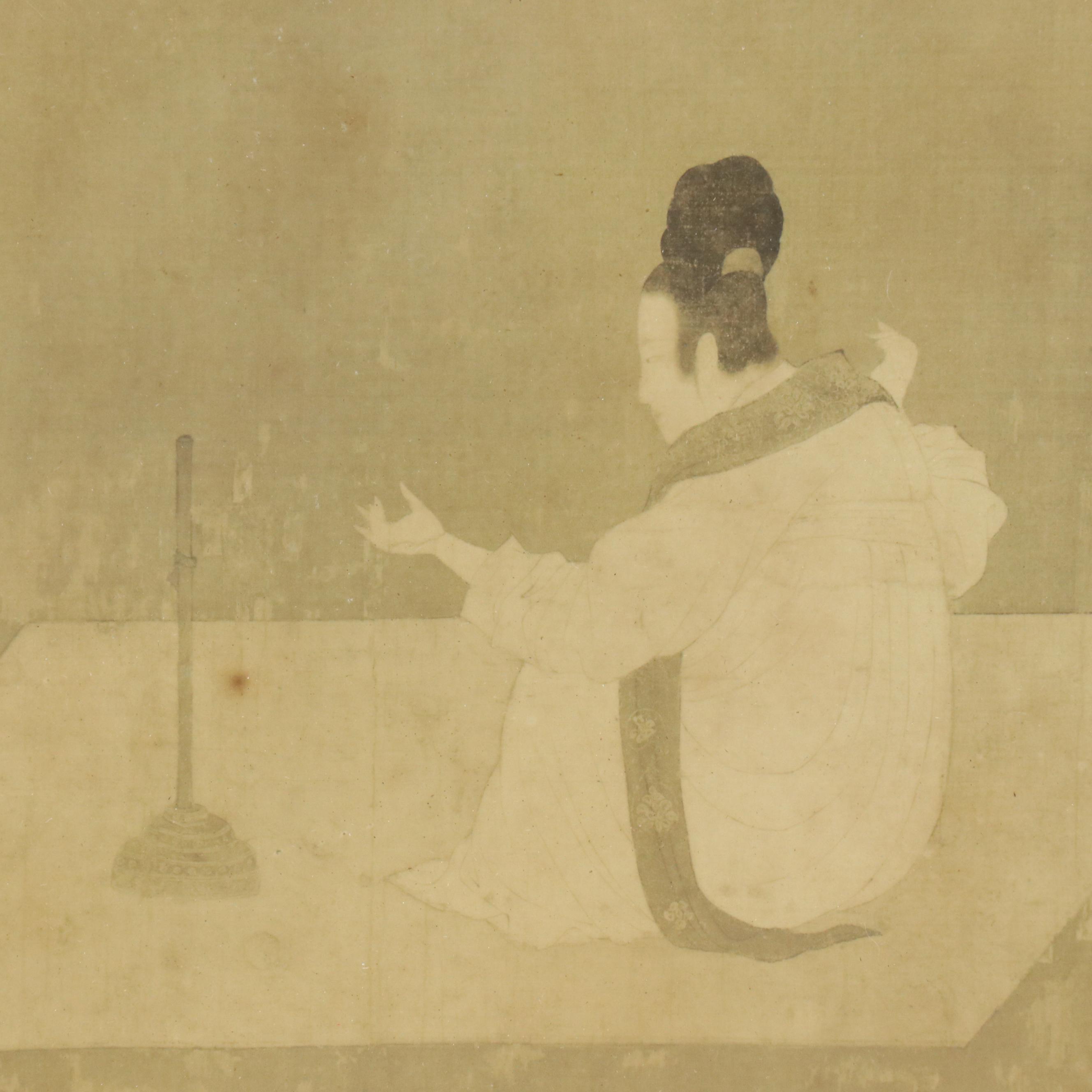 Silver Gelatin After Chinese Painting "Court ladies preparing newly woven silk"