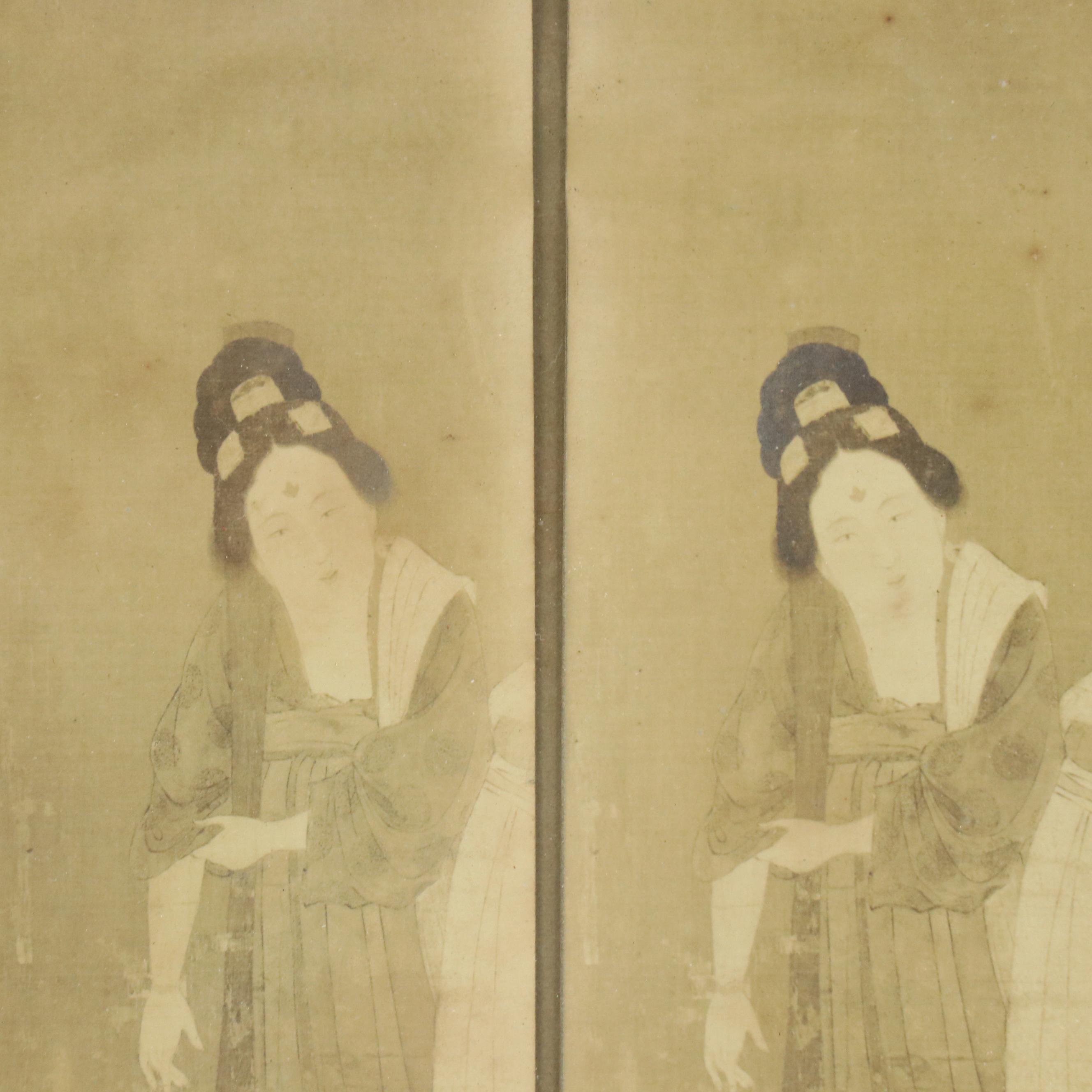 Silver Gelatin After Chinese Painting "Court ladies preparing newly woven silk"