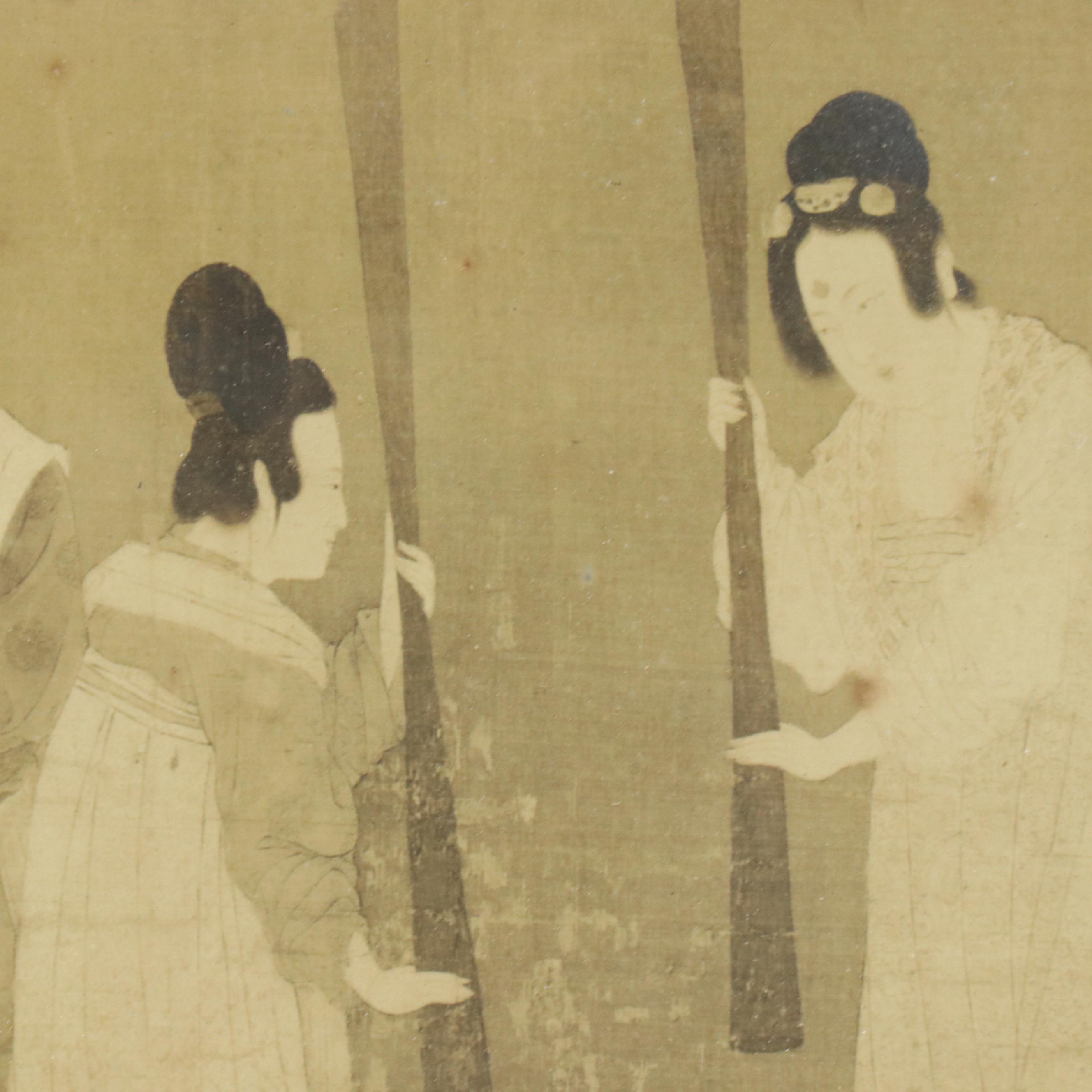 Silver Gelatin After Chinese Painting "Court ladies preparing newly woven silk"