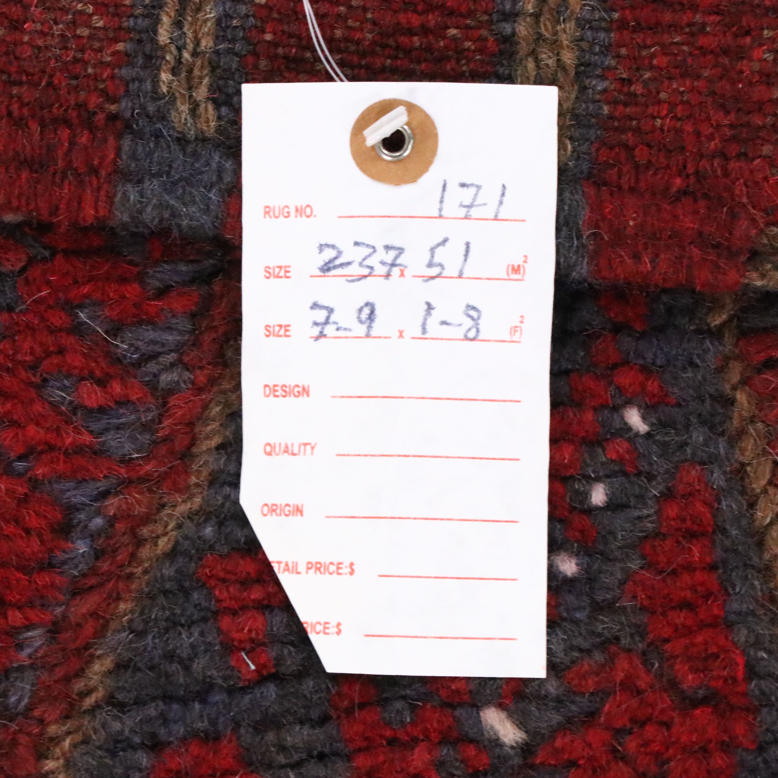 1'10 x 7'10 Hand-Knotted Afghan Mashwani Carpet Runner