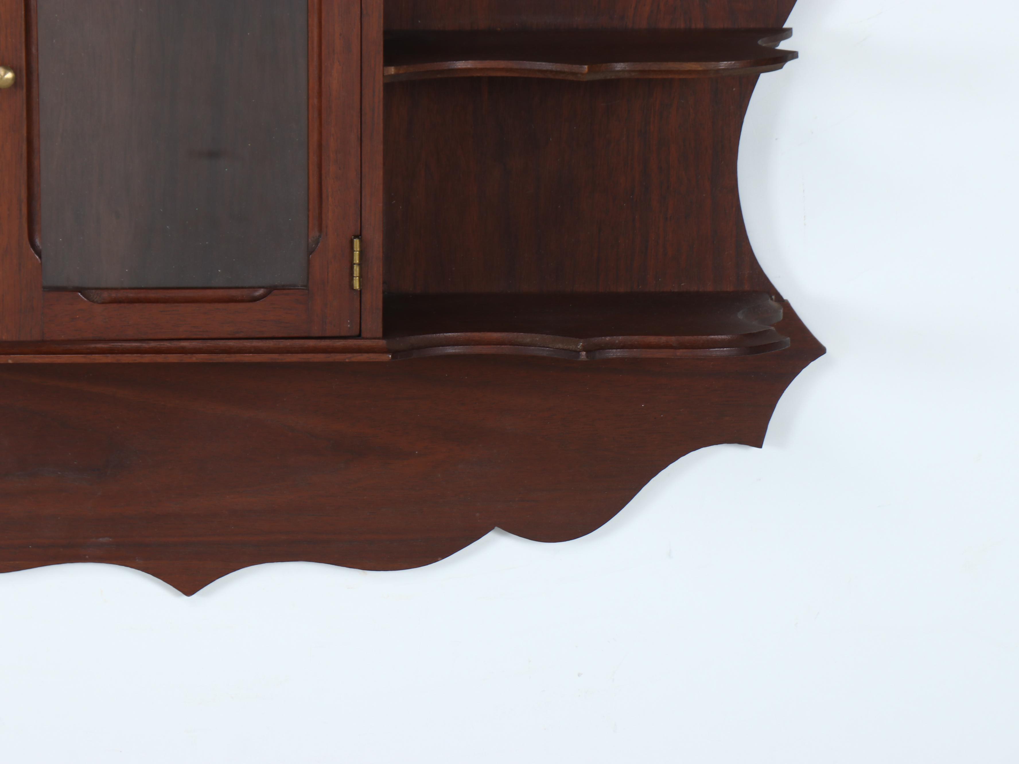 Victorian Style Wood Wall Hanging Shelf with Mirrors